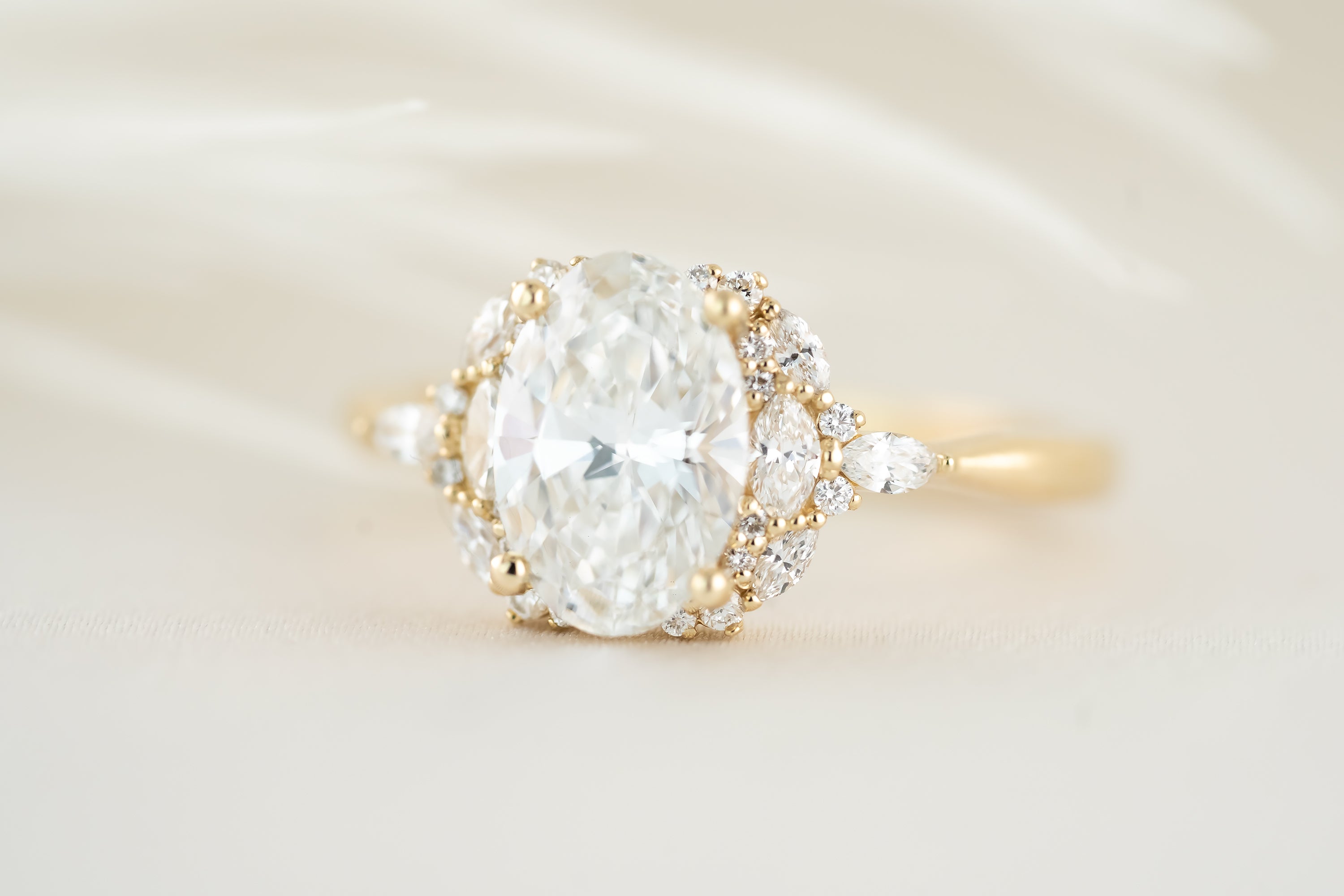 The Nestia Ring - 1.59 CT Oval Lab Diamond - Lavender Creek Gems