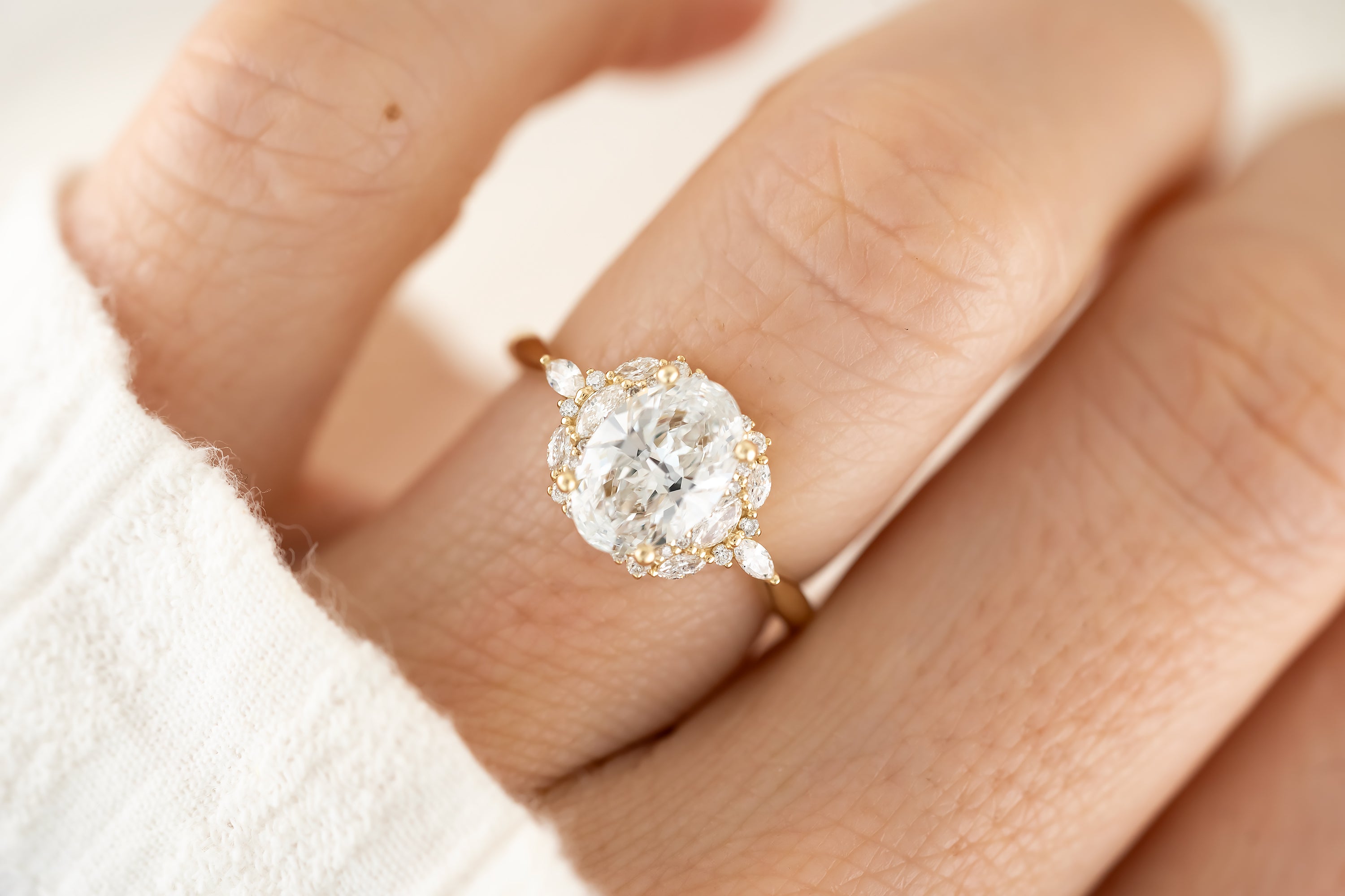 The Nestia Ring - 1.59 CT Oval Lab Diamond - Lavender Creek Gems