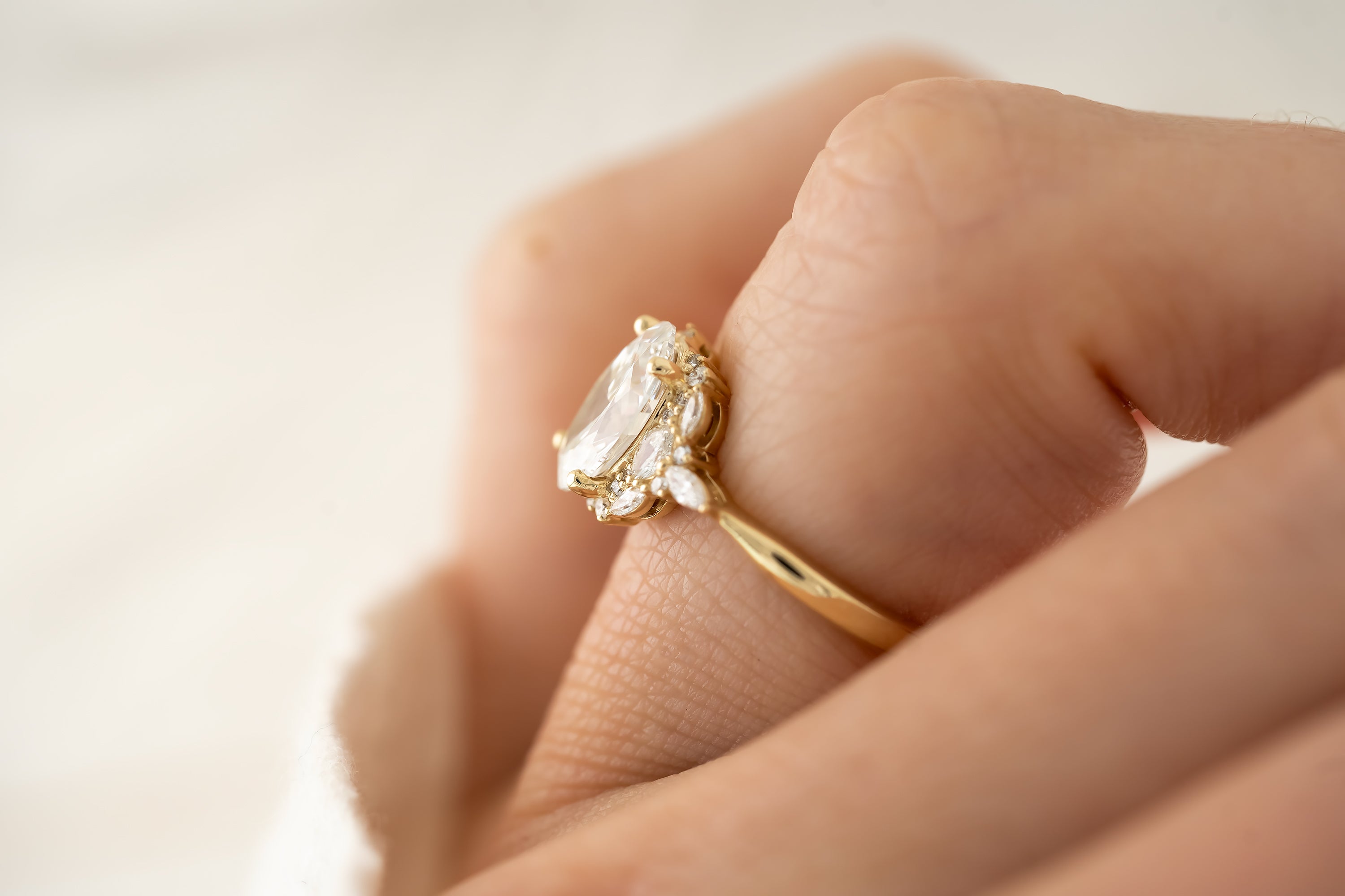 The Nestia Ring - 1.59 CT Oval Lab Diamond - Lavender Creek Gems