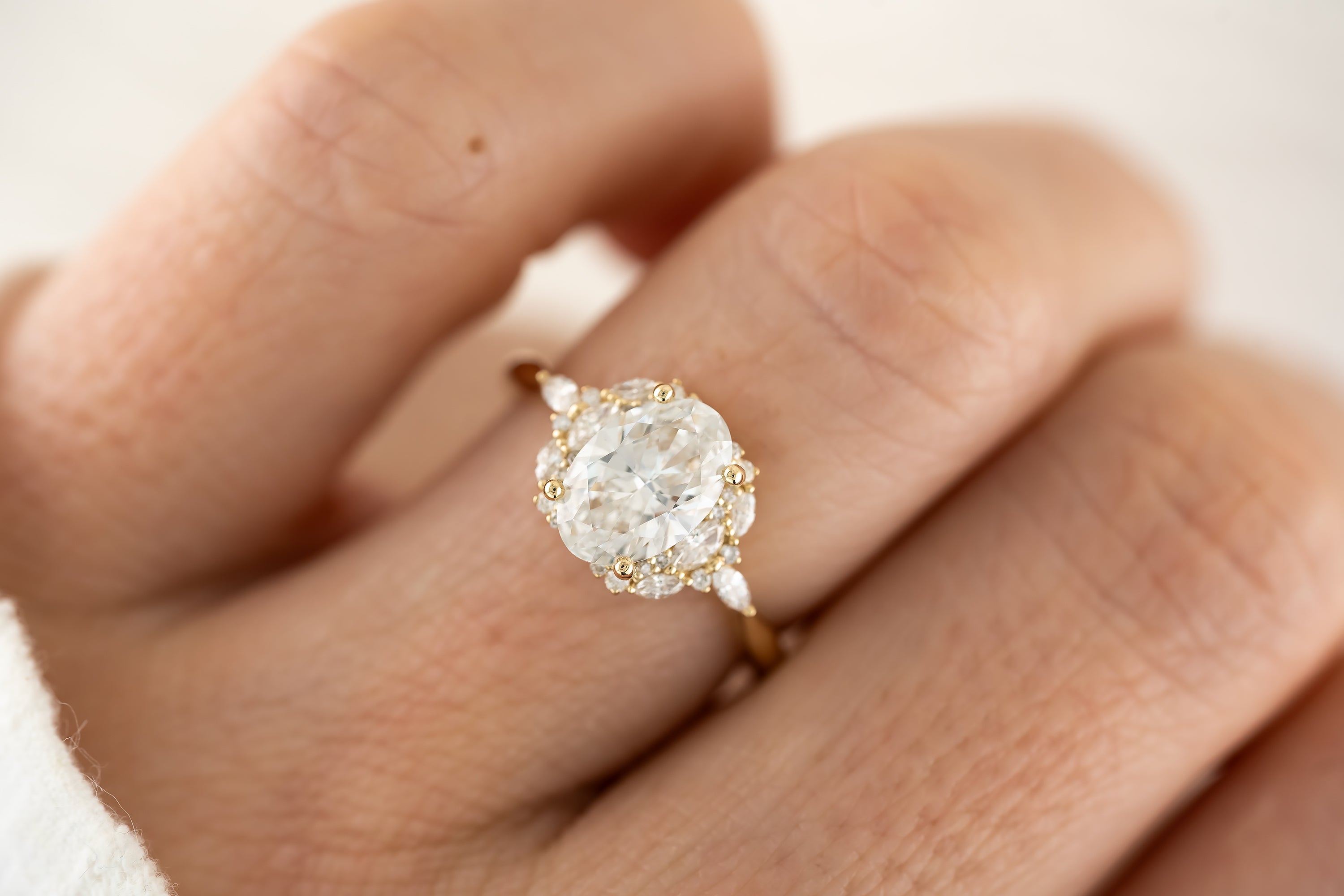The Nestia Ring - 1.59 CT Oval Lab Diamond - Lavender Creek Gems