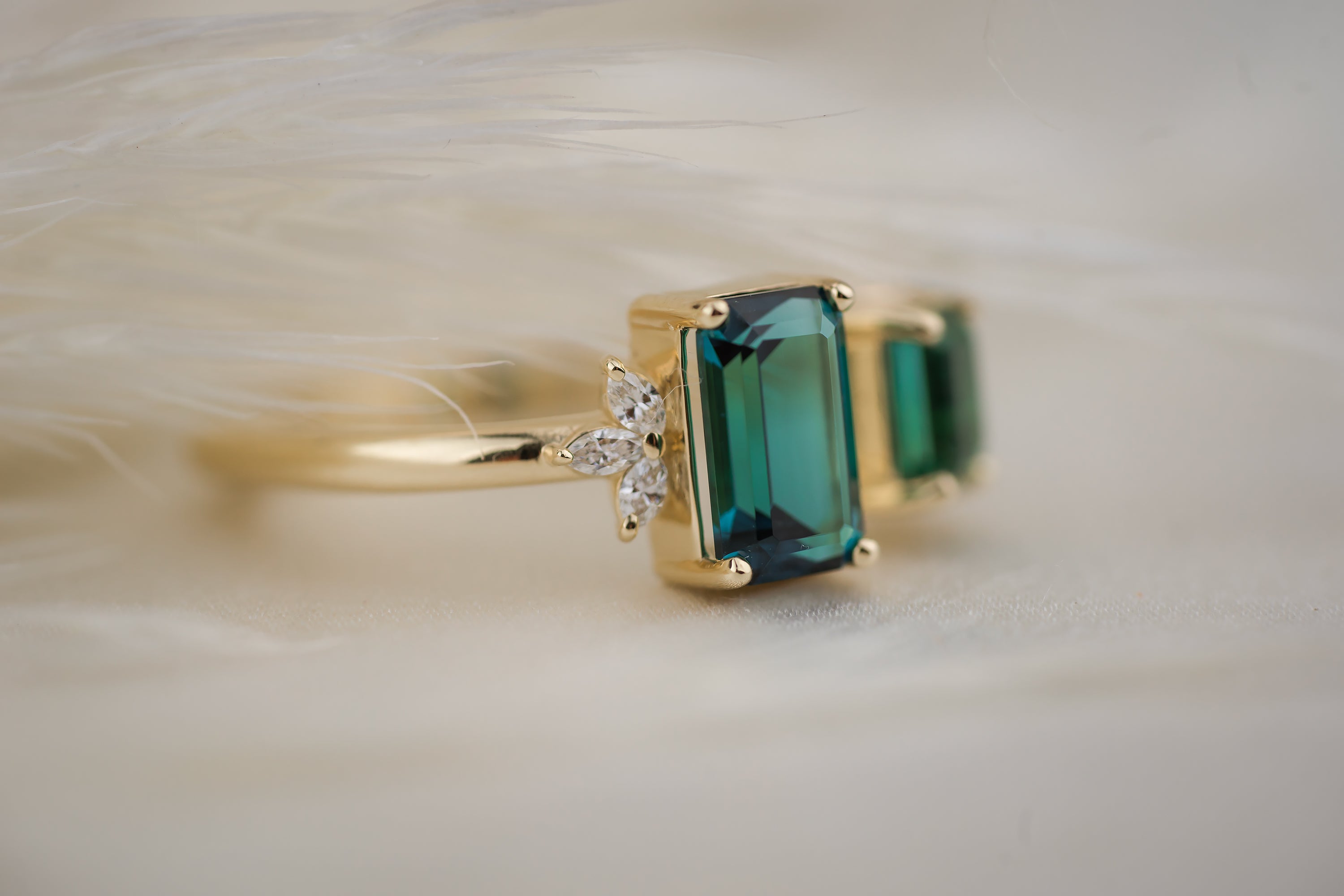 The Tula Blue + Green Tourmaline Ring - Lavender Creek Gems