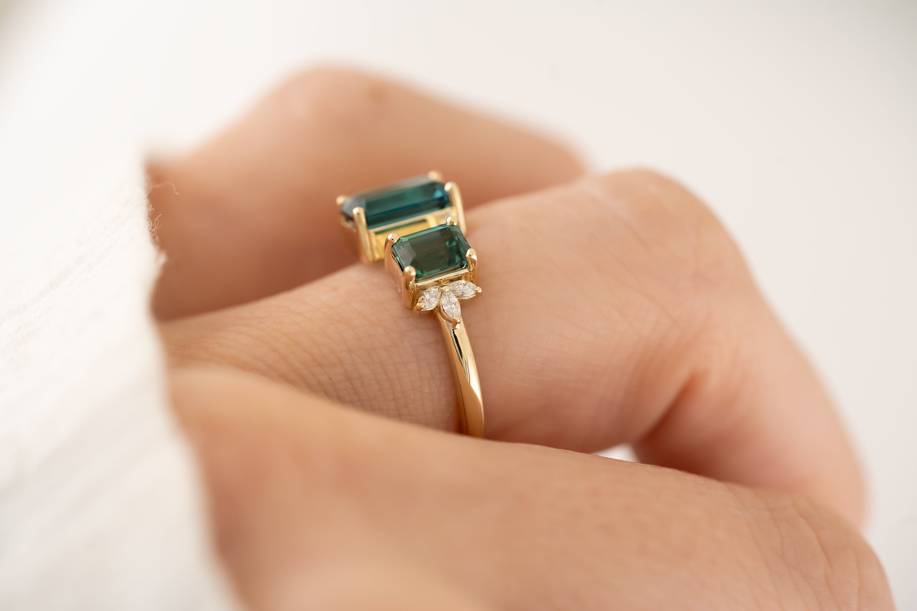 The Tula Blue + Green Tourmaline Ring - Lavender Creek Gems