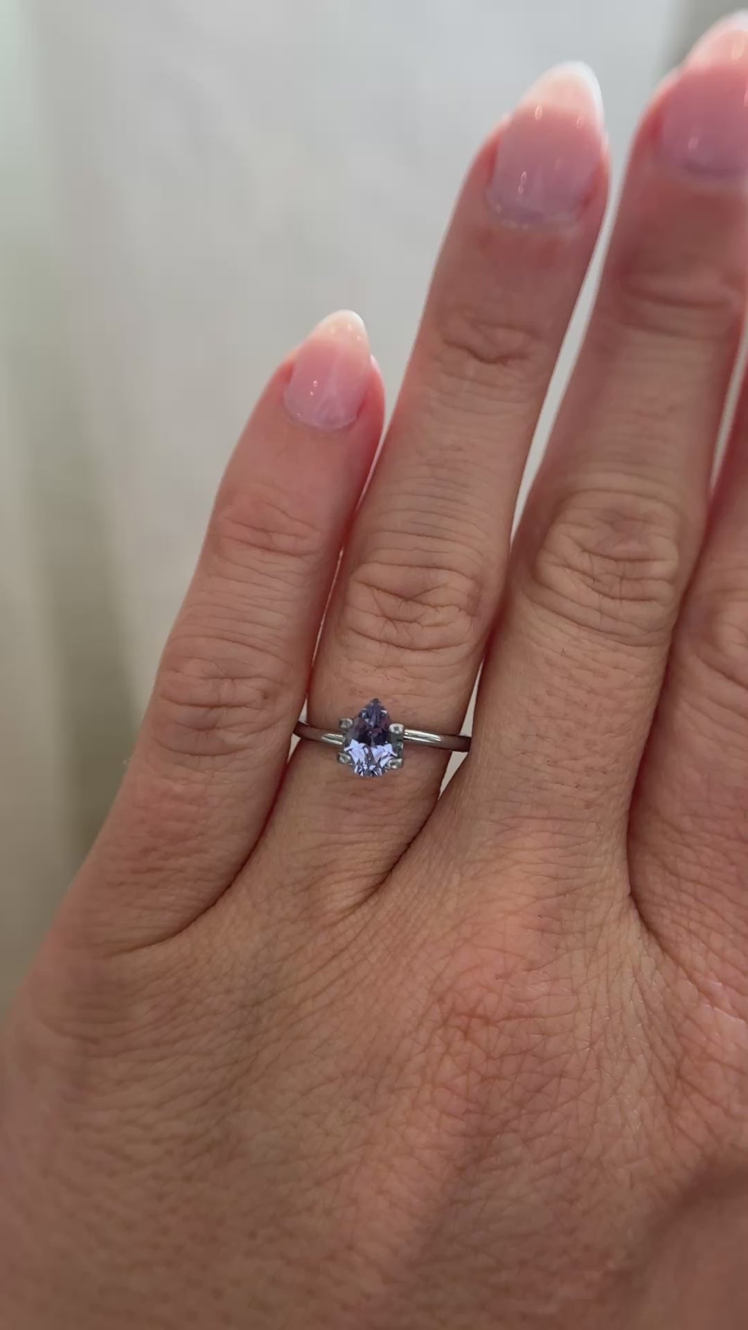 0.94 CT Pear Cut Purple Sapphire