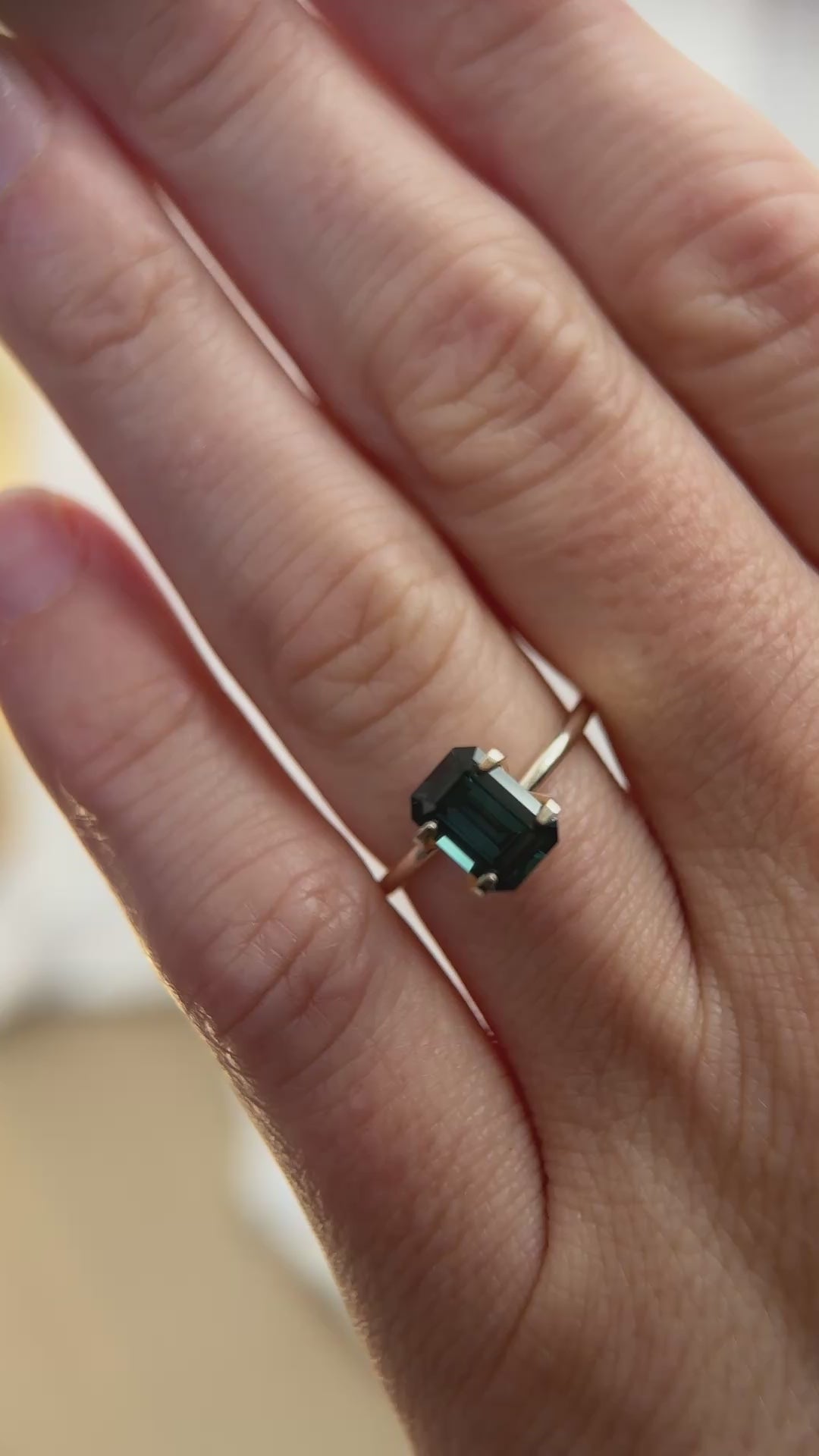 1.92 CT Emerald Cut Blue Montana Sapphire