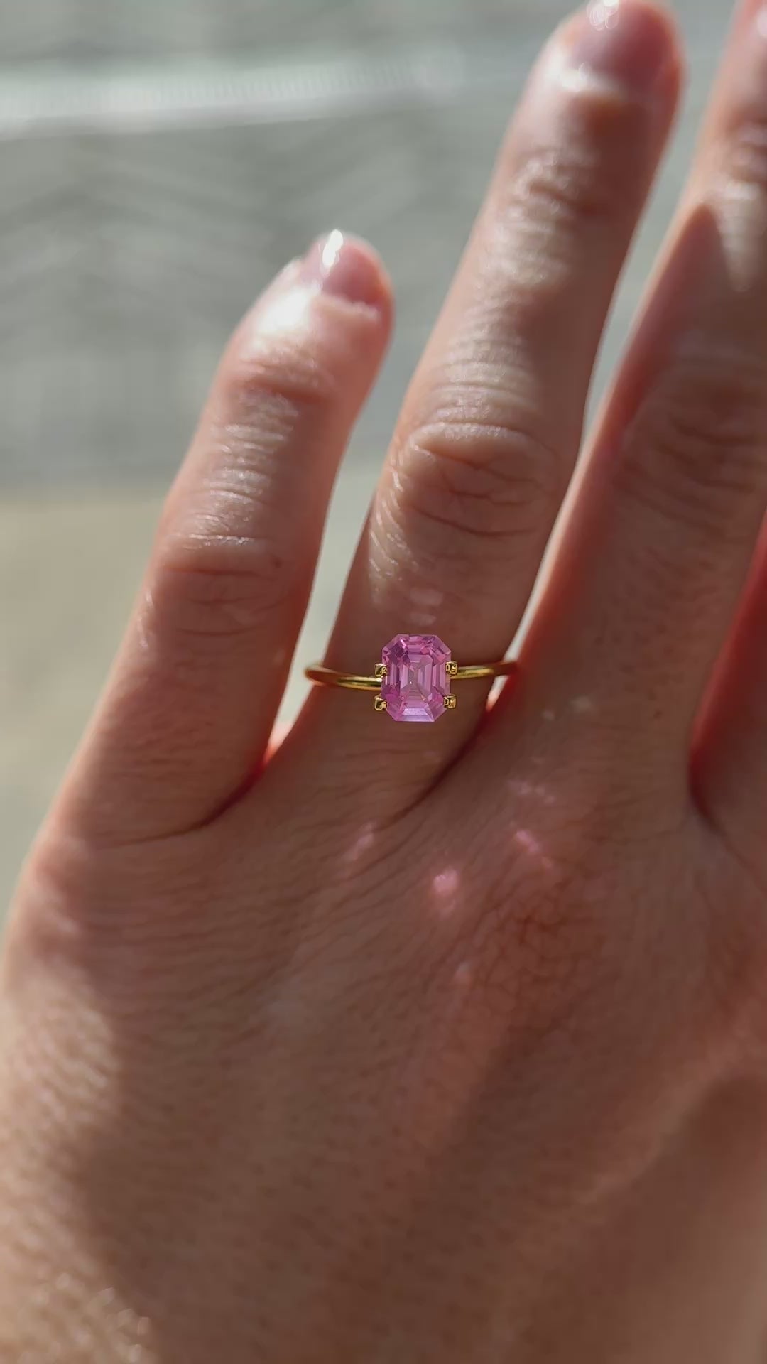 1.73 CT Emerald Cut Pink Sapphire