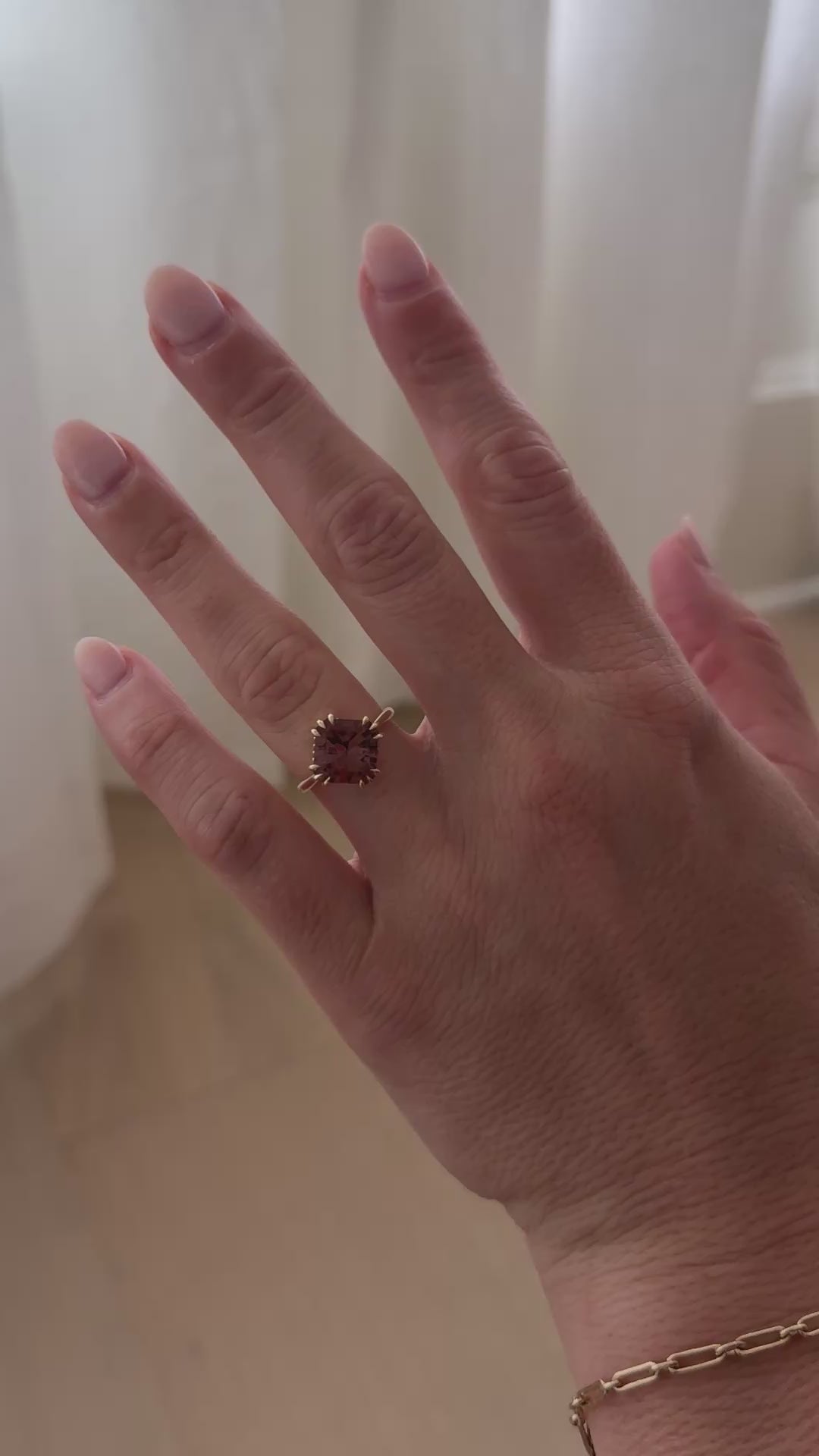 The Thalassa Ring | 4.5 CT Radiant Rosewood Tourmaline