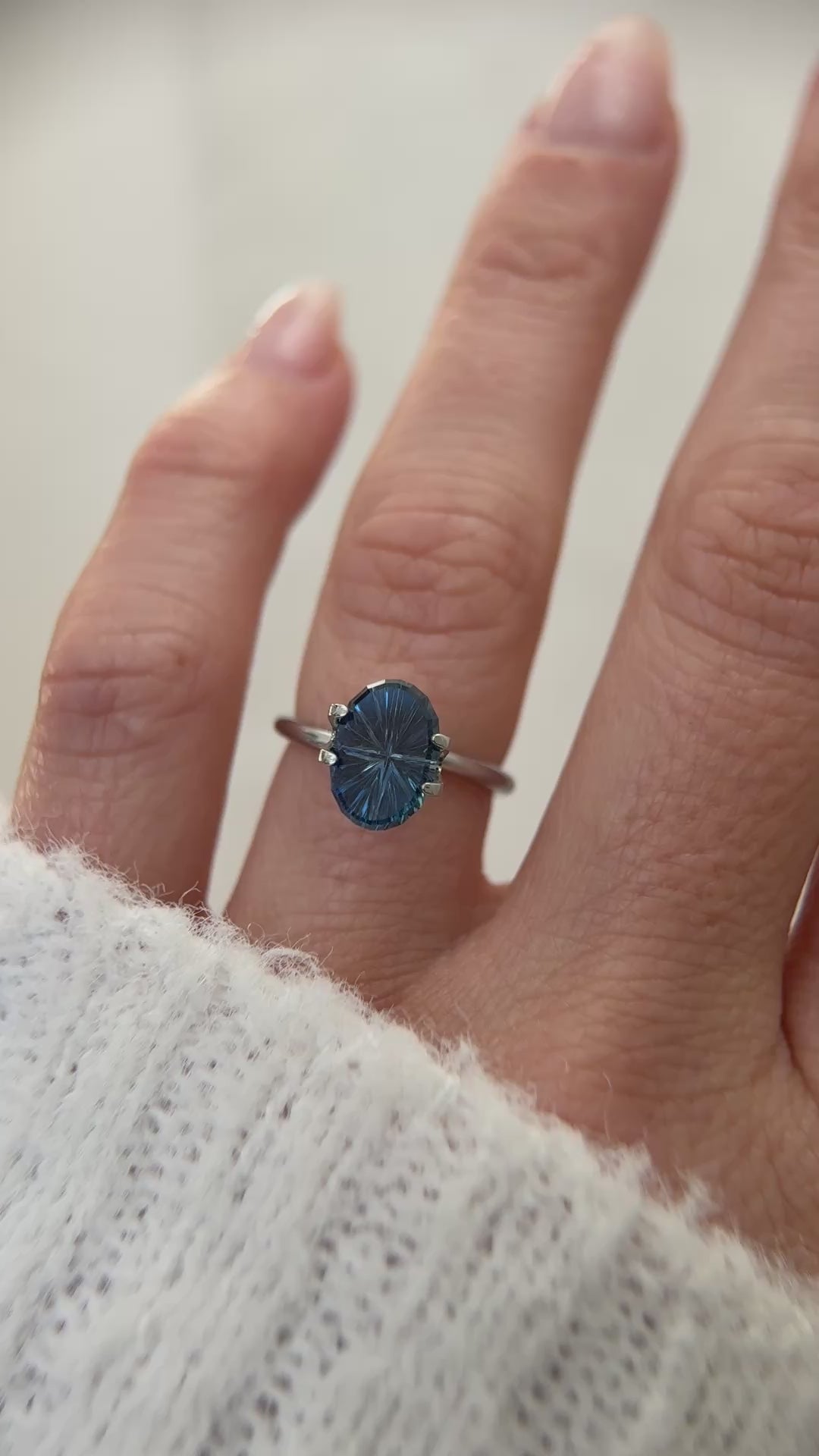 2.83 CT Oval Starbrite™ Cut Blue Sapphire