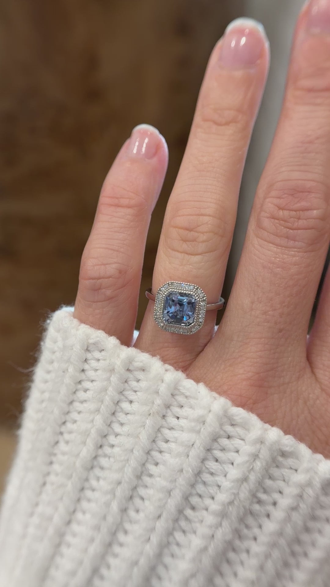 The Satine Ring | 1.95 CT Asscher Cornflower Blue Sapphire