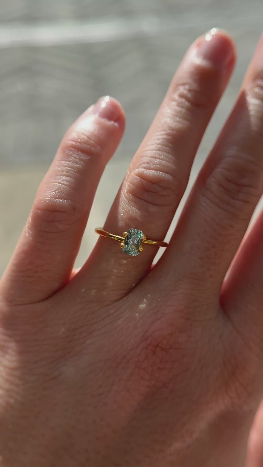 1.2 CT Radiant Cut Teal Sapphire