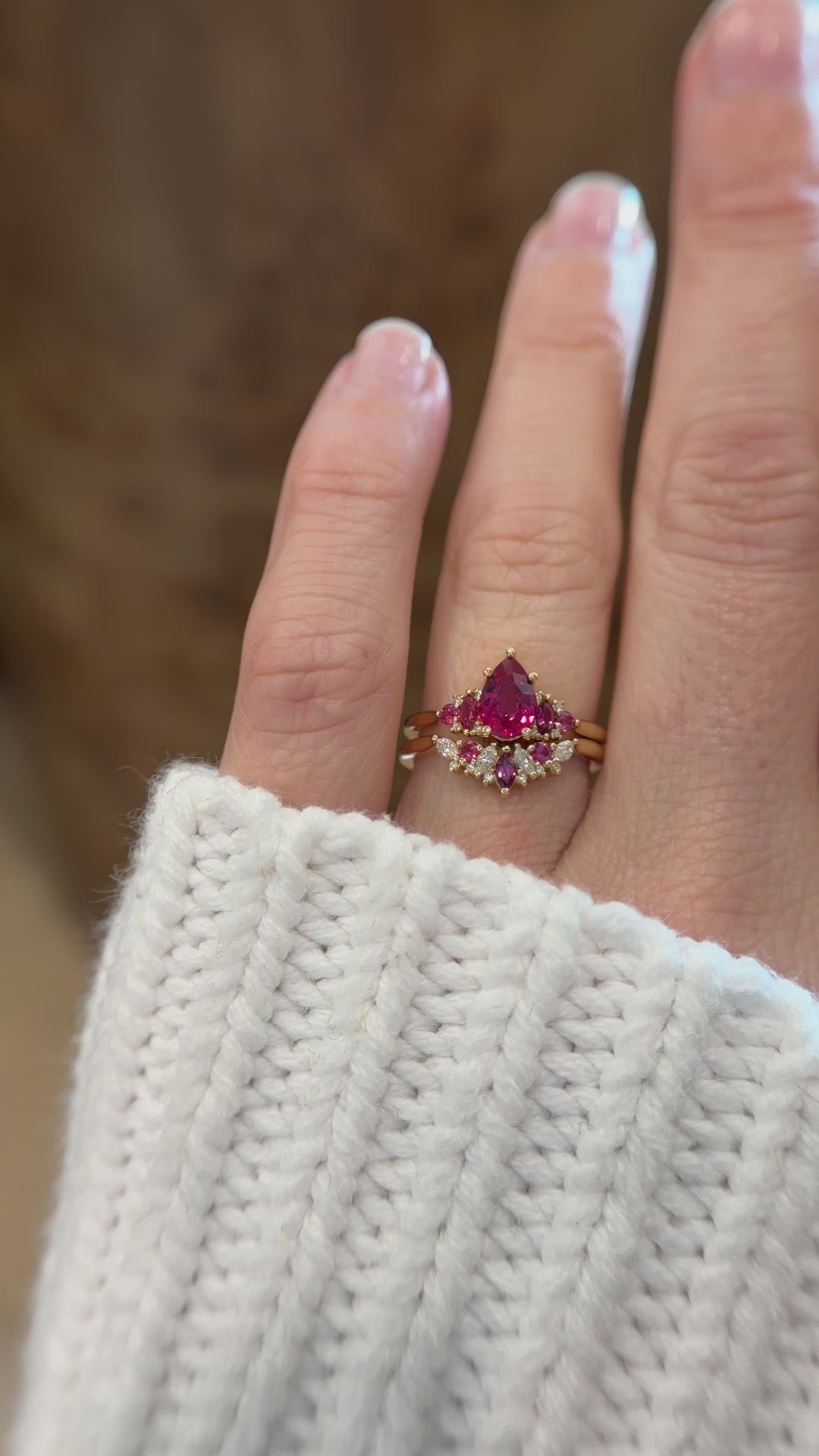 The Modified Maeve Ring | Ruby Wedding Set