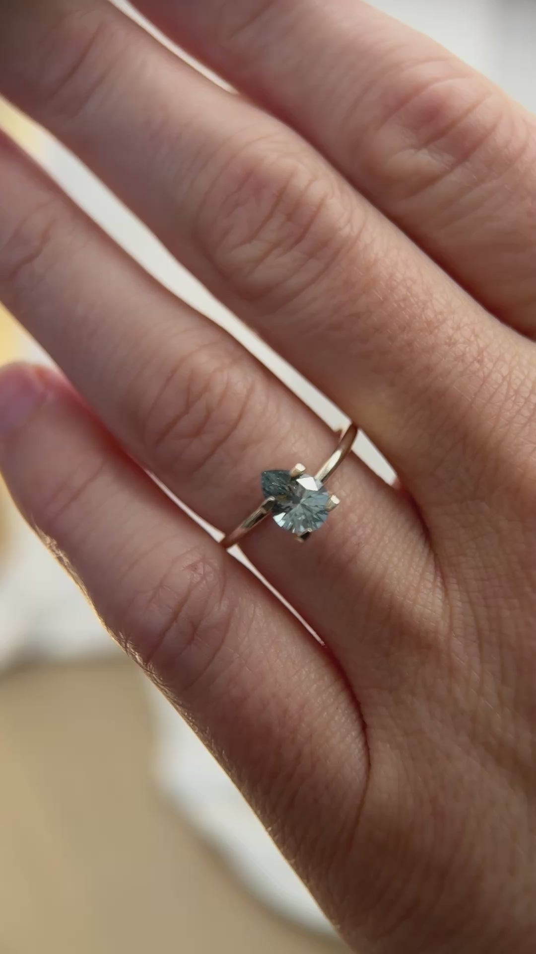 1.03 CT Pear Cut Blue Montana Sapphire