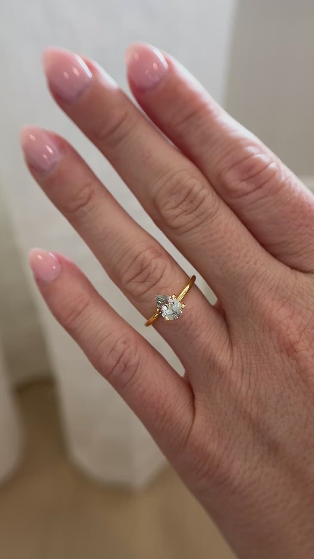 1.26 CT Pear Cut Sage Green Sapphire