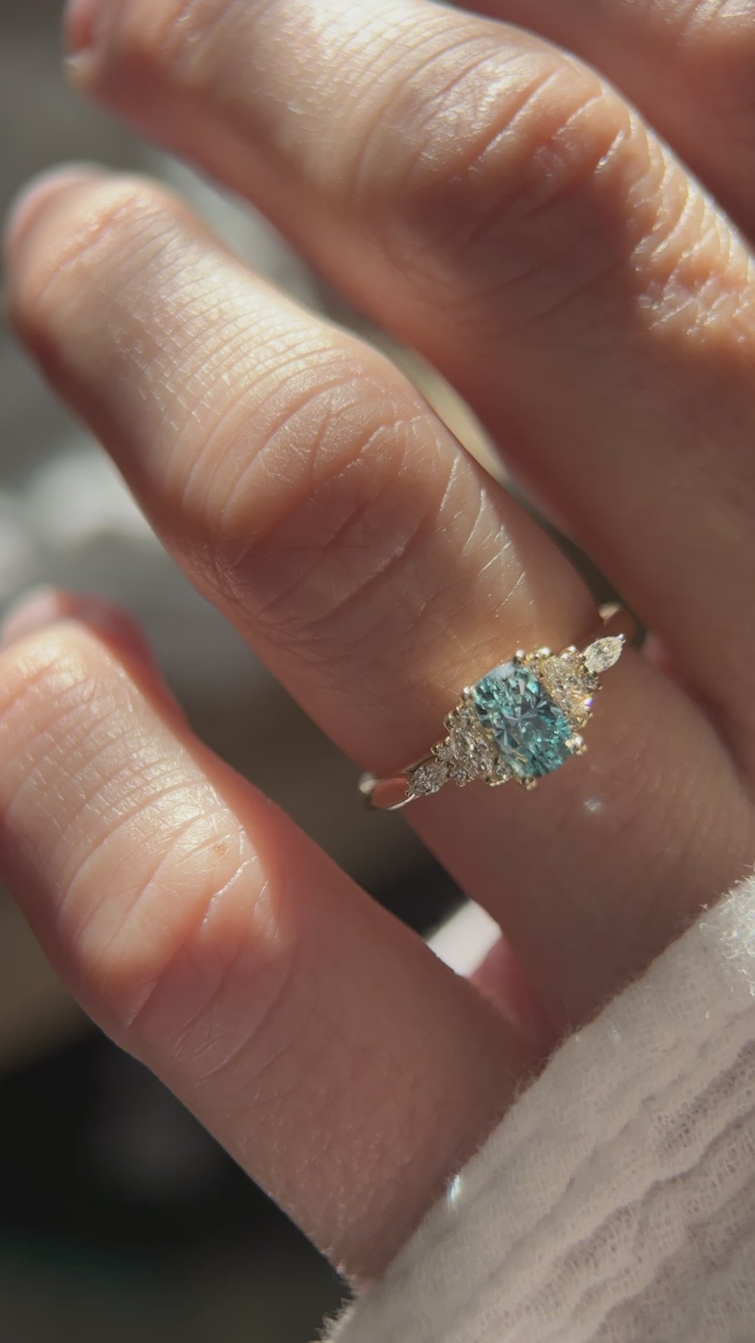 The Maeve Ring | 1 CT Elongated Regal Radiant™ Blue Montana Sapphire