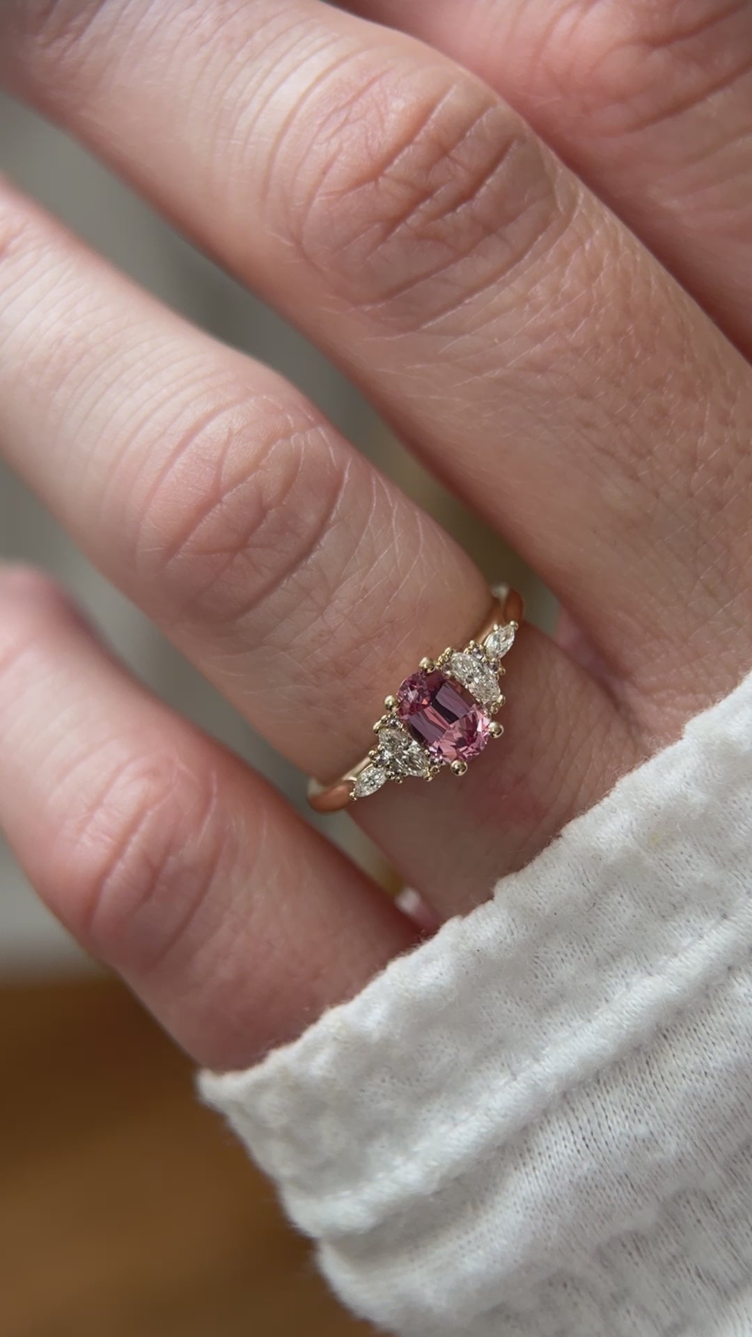 The Maeve Ring | 0.61 CT Oval Pink Spinel + Pink Sapphire Accents