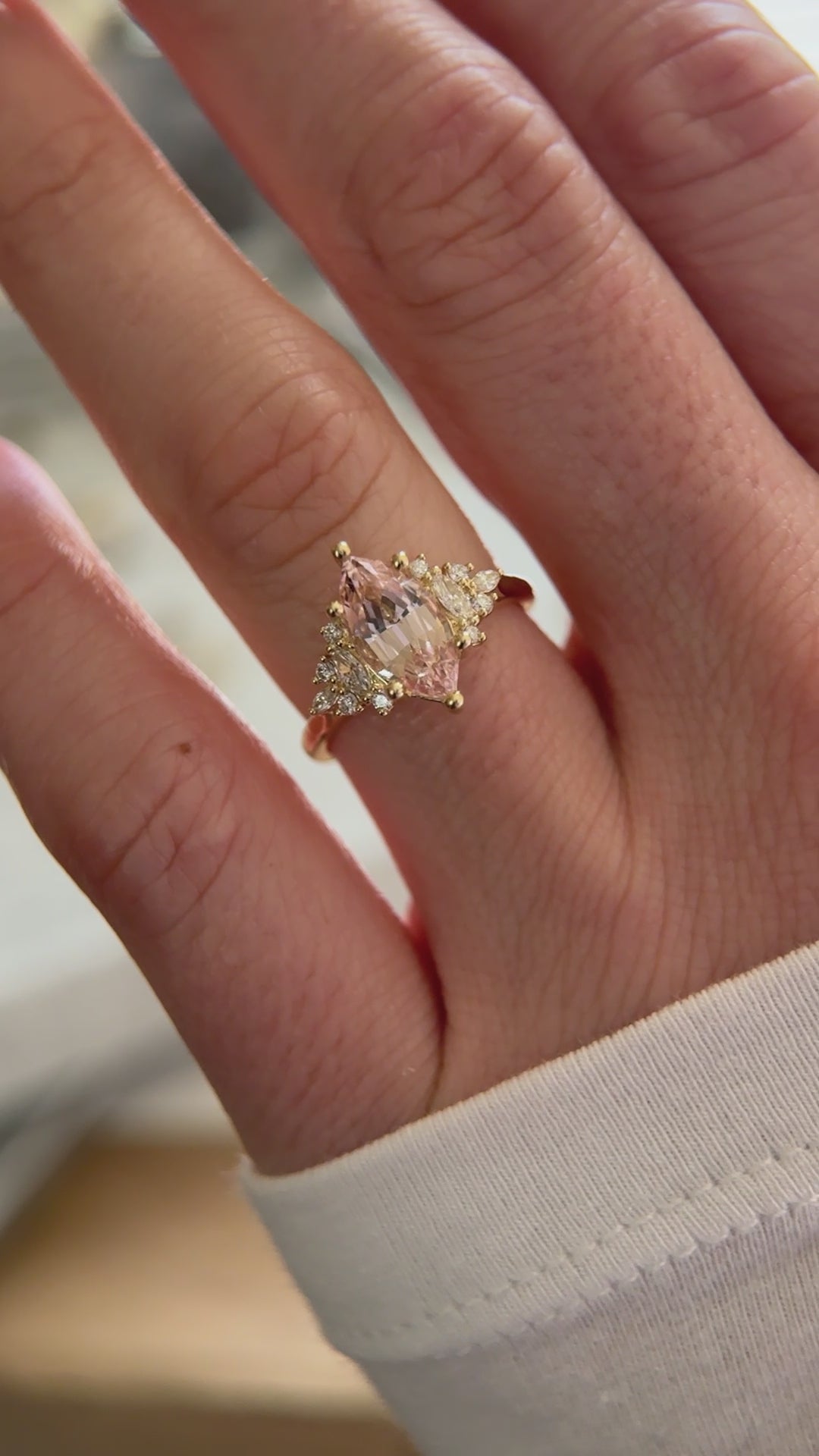 The Maeve 1.75 CT Marquise Morganite Ring