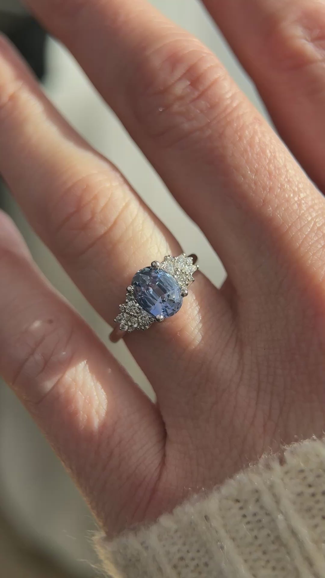 The Rosalie Ring | 2.13 CT Oval Blue Sapphire
