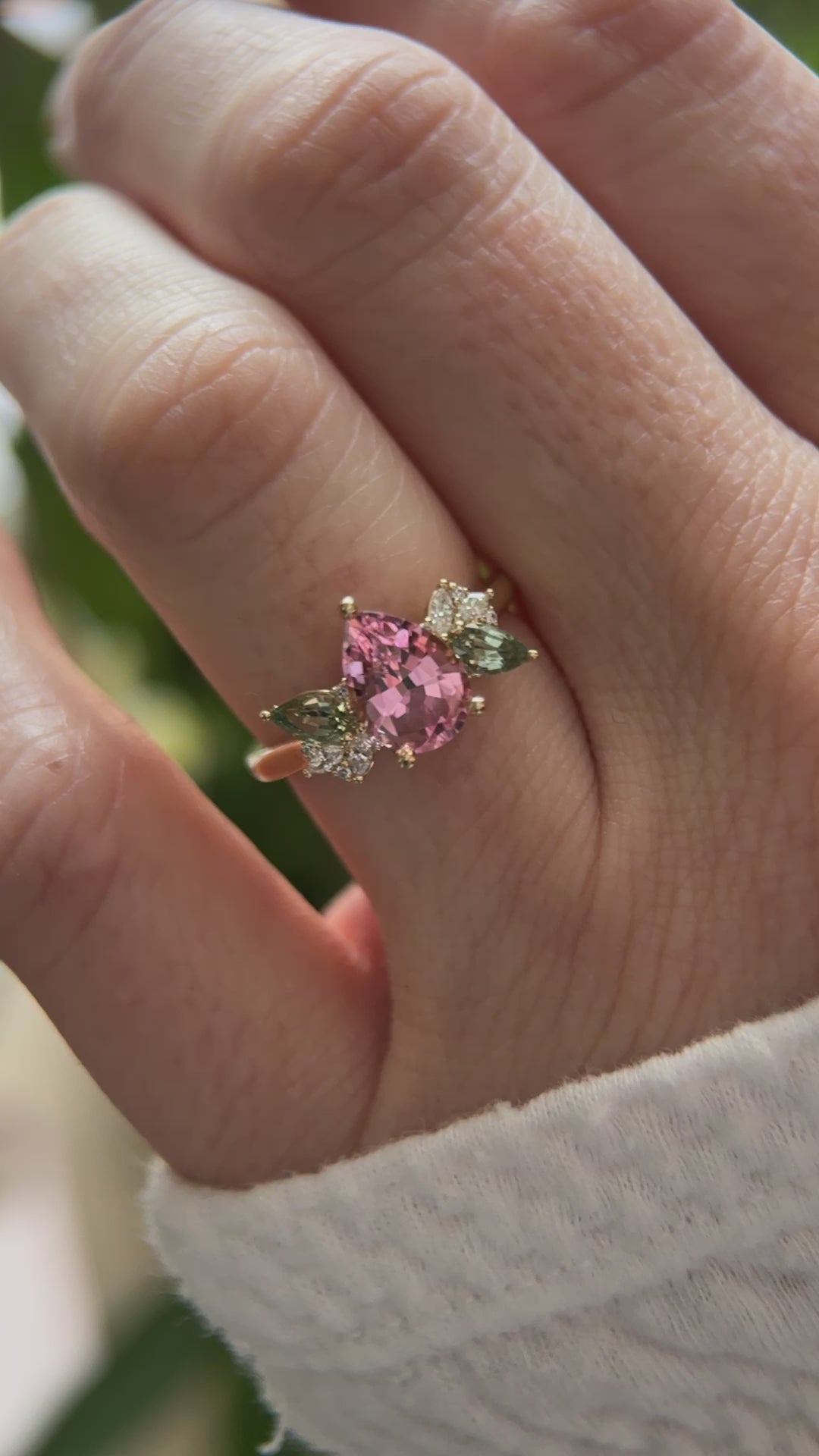 The Fleur 1.82 CT Pear Cut Pink Tourmaline Ring
