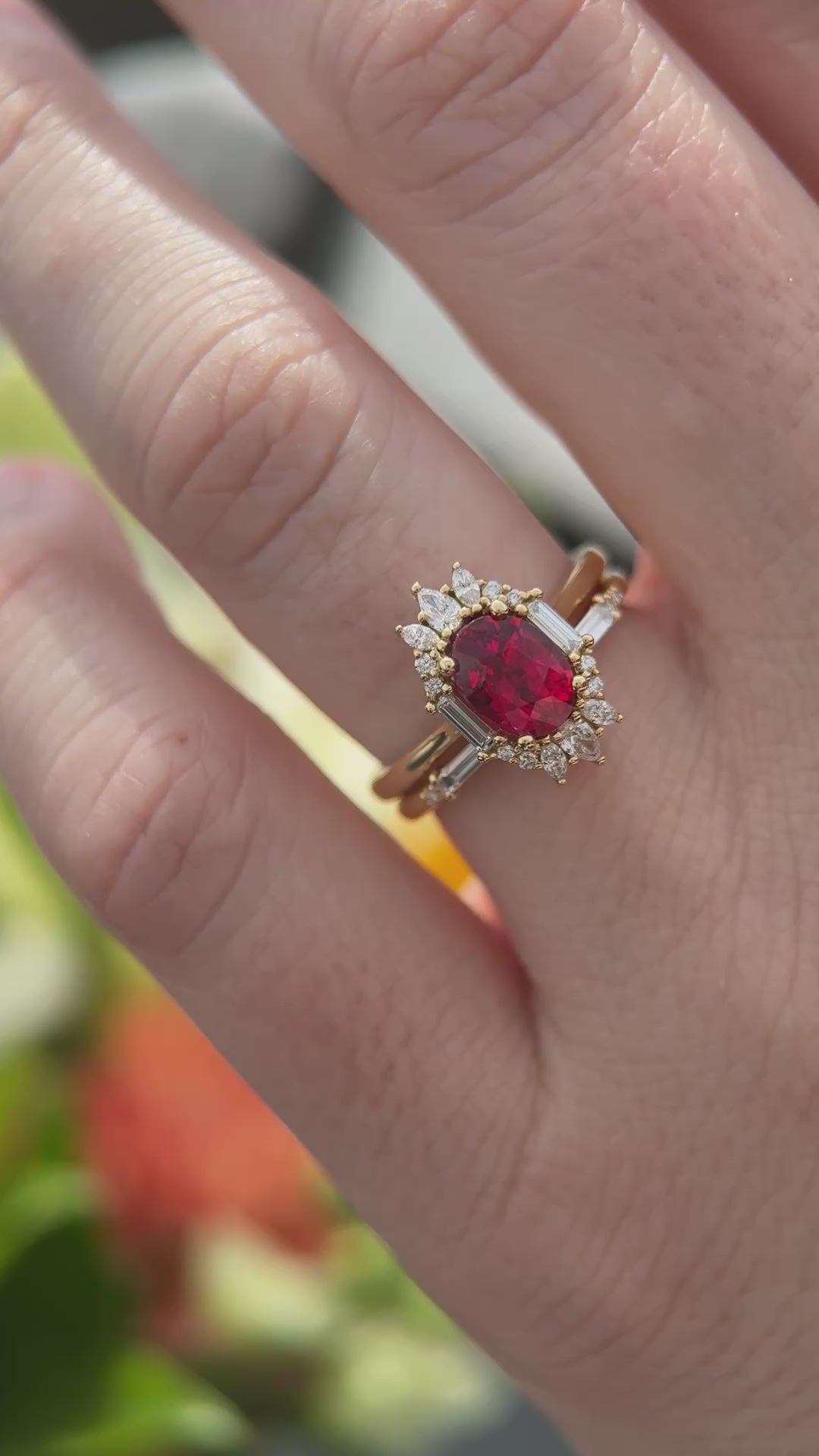 The Georgia Wedding Set | 1.54 CT Mozambique Ruby