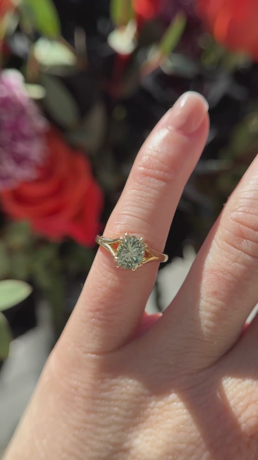 The Weaver Ring | 2.09 CT Cushion Green Sapphire