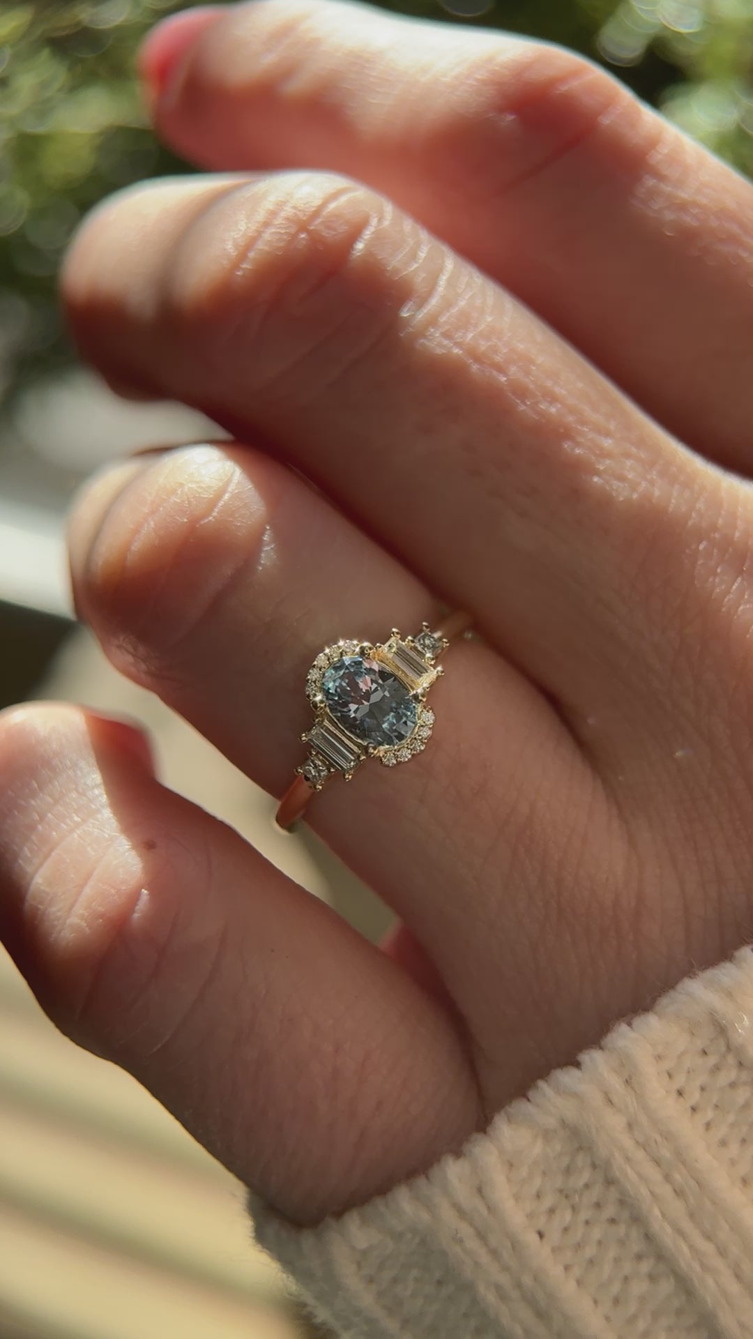 The Sura 0.72 CT Oval Blue Sapphire Ring