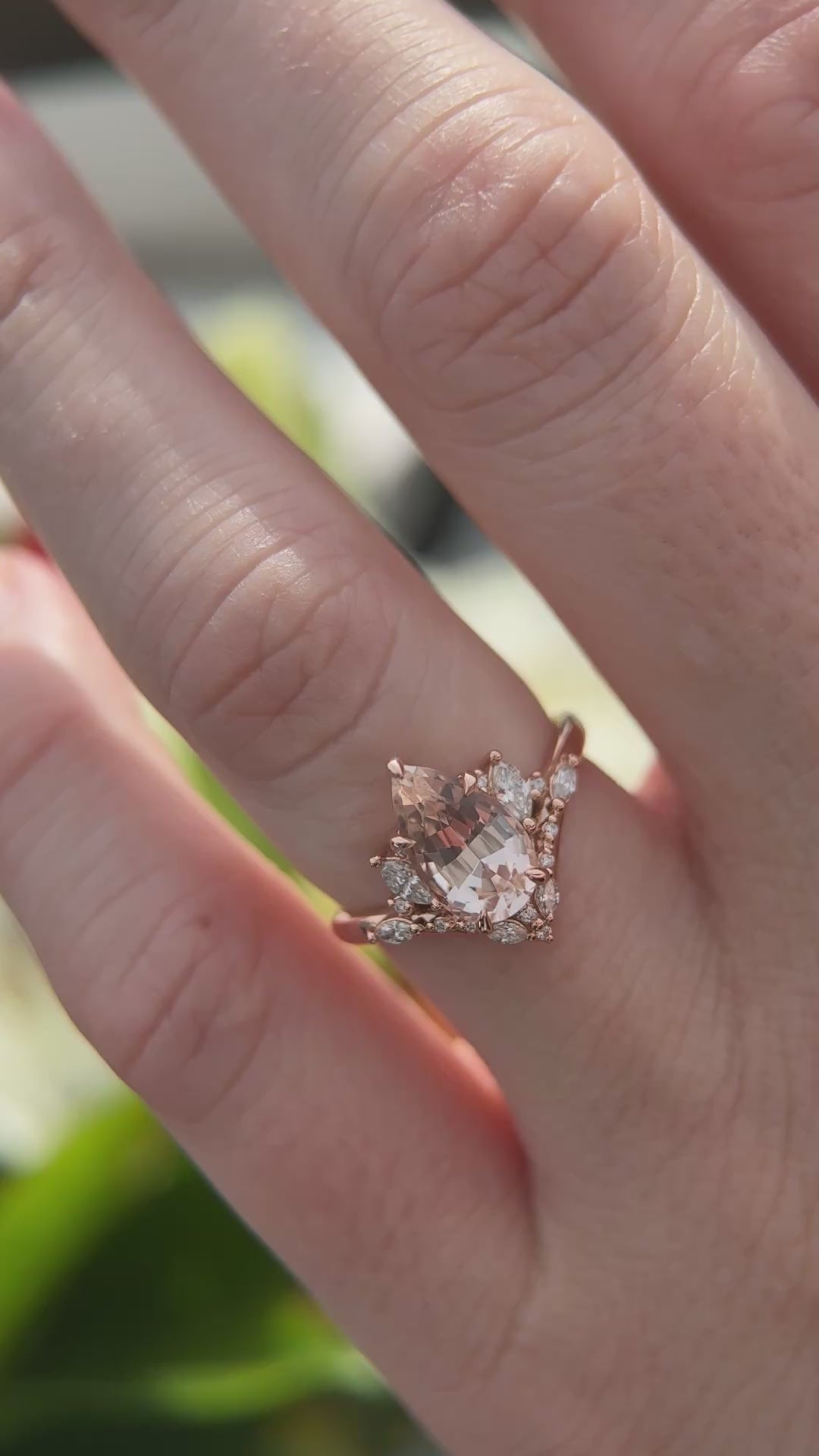 The Aurora Ring | 1.72 CT Pear Morganite