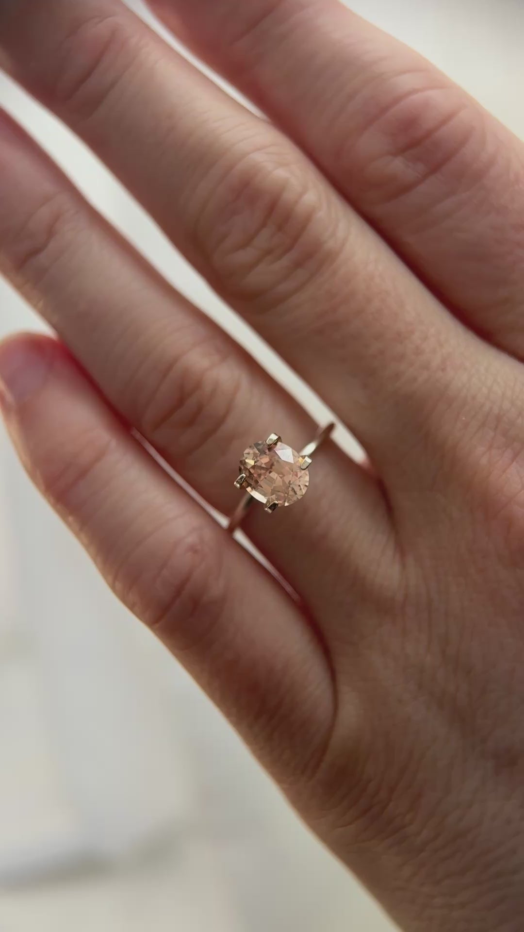 2.19 CT Oval Cut Pastel Peach Sapphire