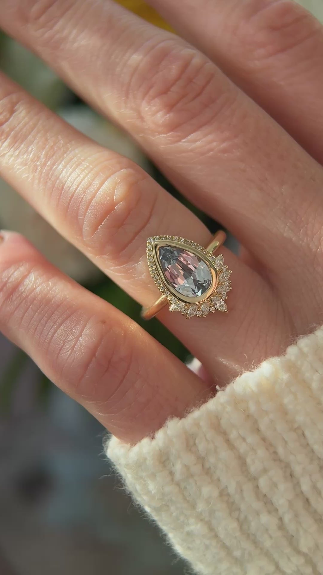 The Penelope Ring | 1.98 CT Pear Light Blue Sapphire