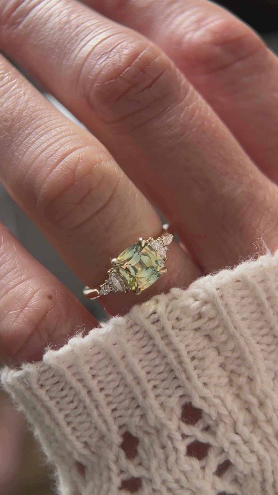 The Maeve - 1.8 CT Cushion Montana Green Sapphire Ring