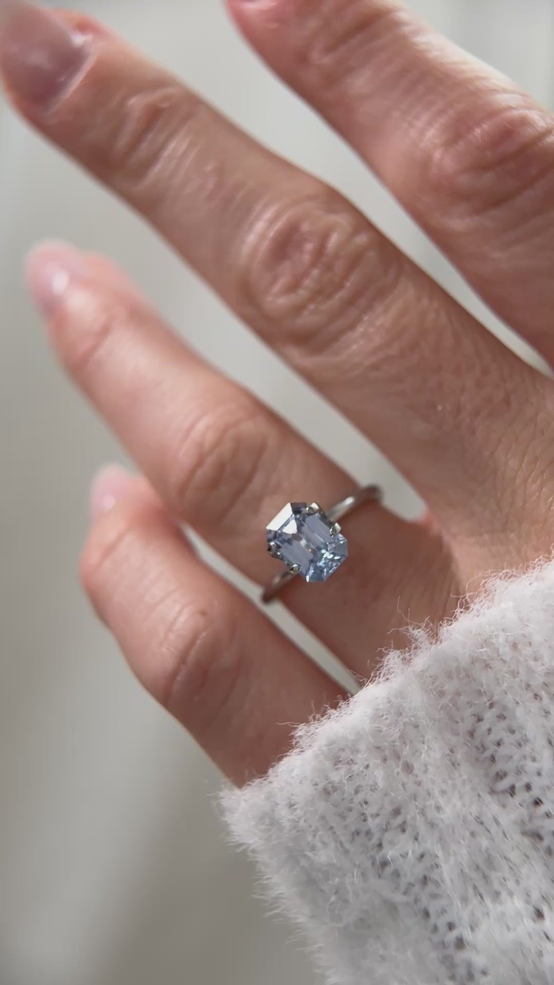 2.31 CT Emerald Cut Light Blue Sapphire