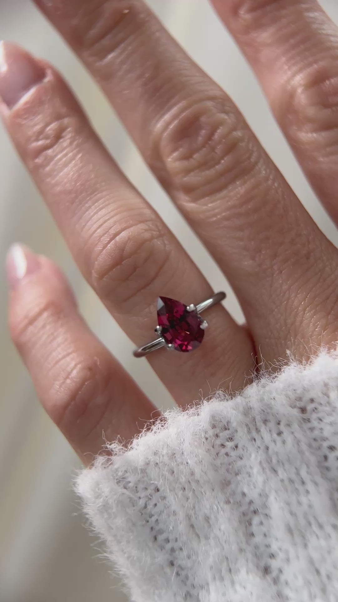 2.56 CT Pear Cut Red Malaya Garnet