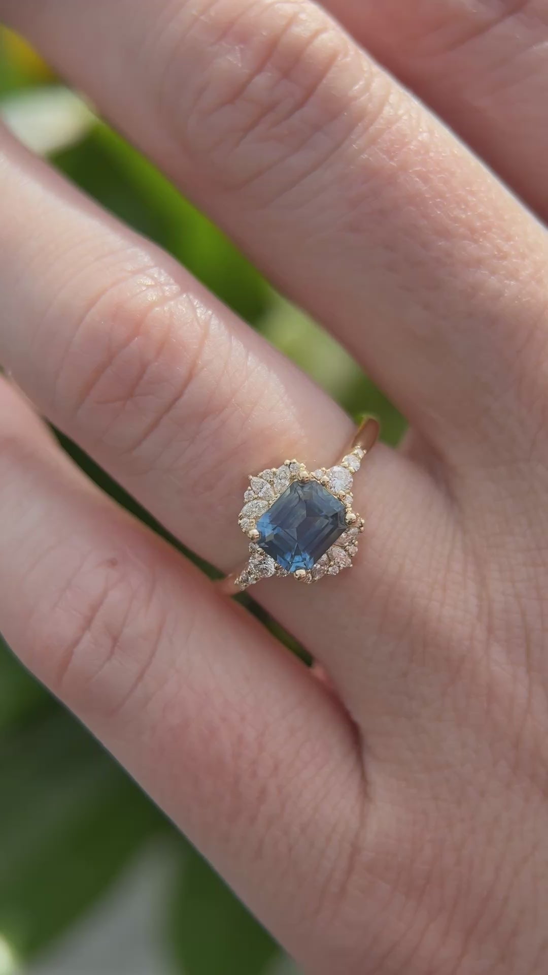 The Comtesse Ring | 1.38 CT Emerald Cut Montana Sapphire