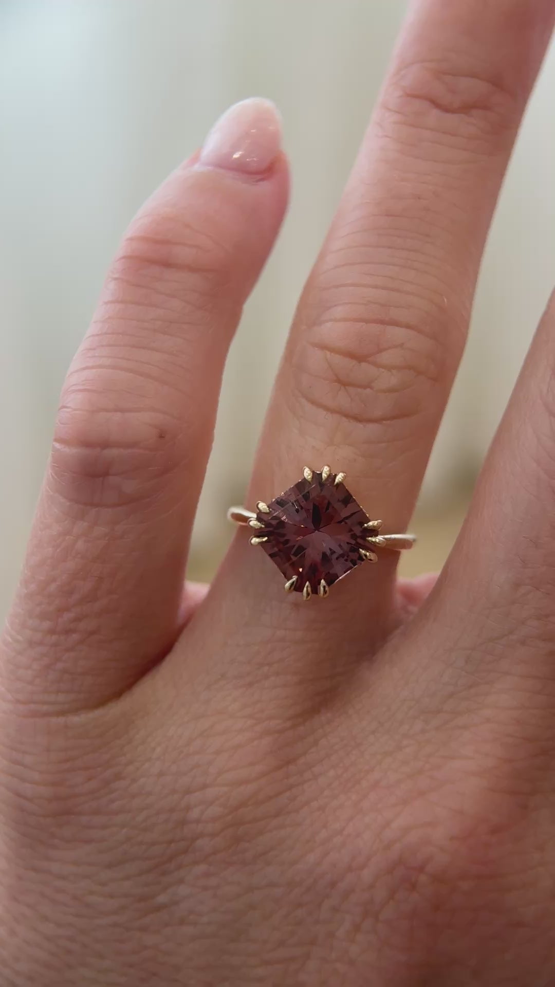 The Thalassa Ring | 4.5 CT Radiant Rosewood Tourmaline