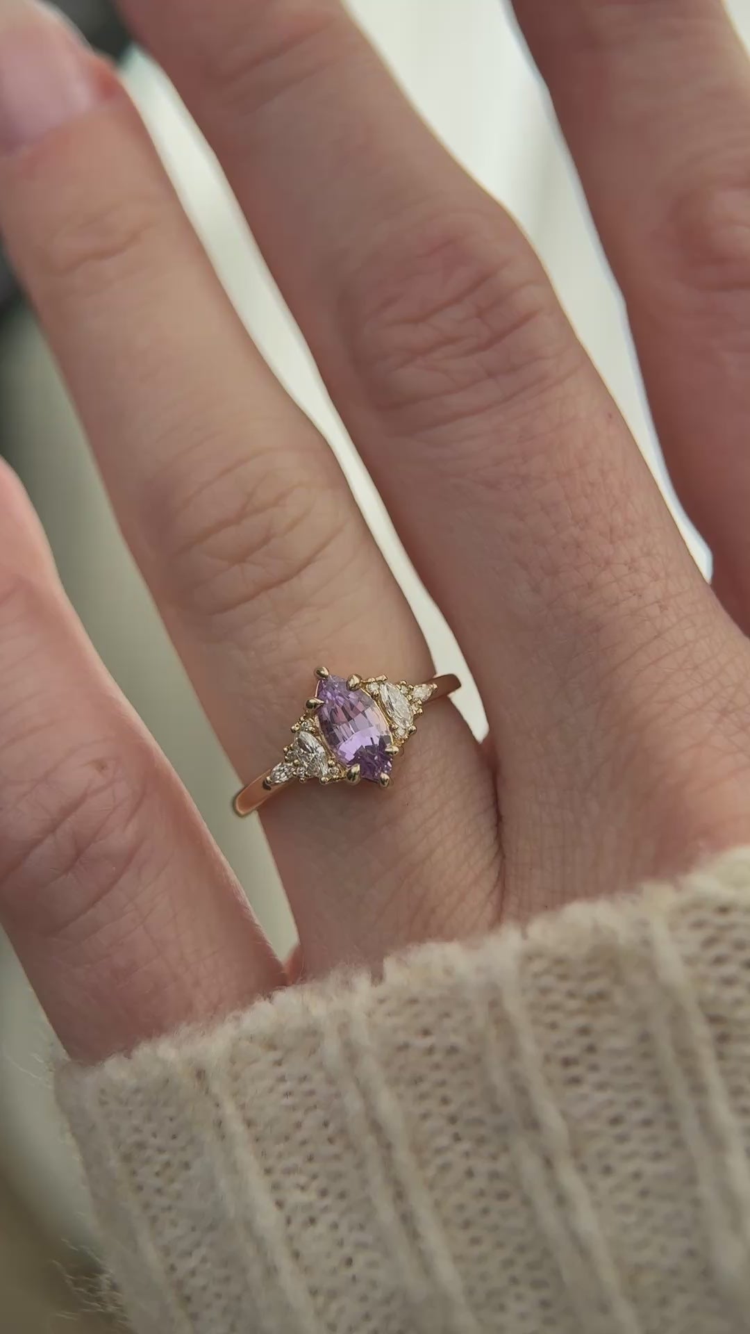 The Low Maeve Ring | 0.94 CT Purple Marquise Sapphire