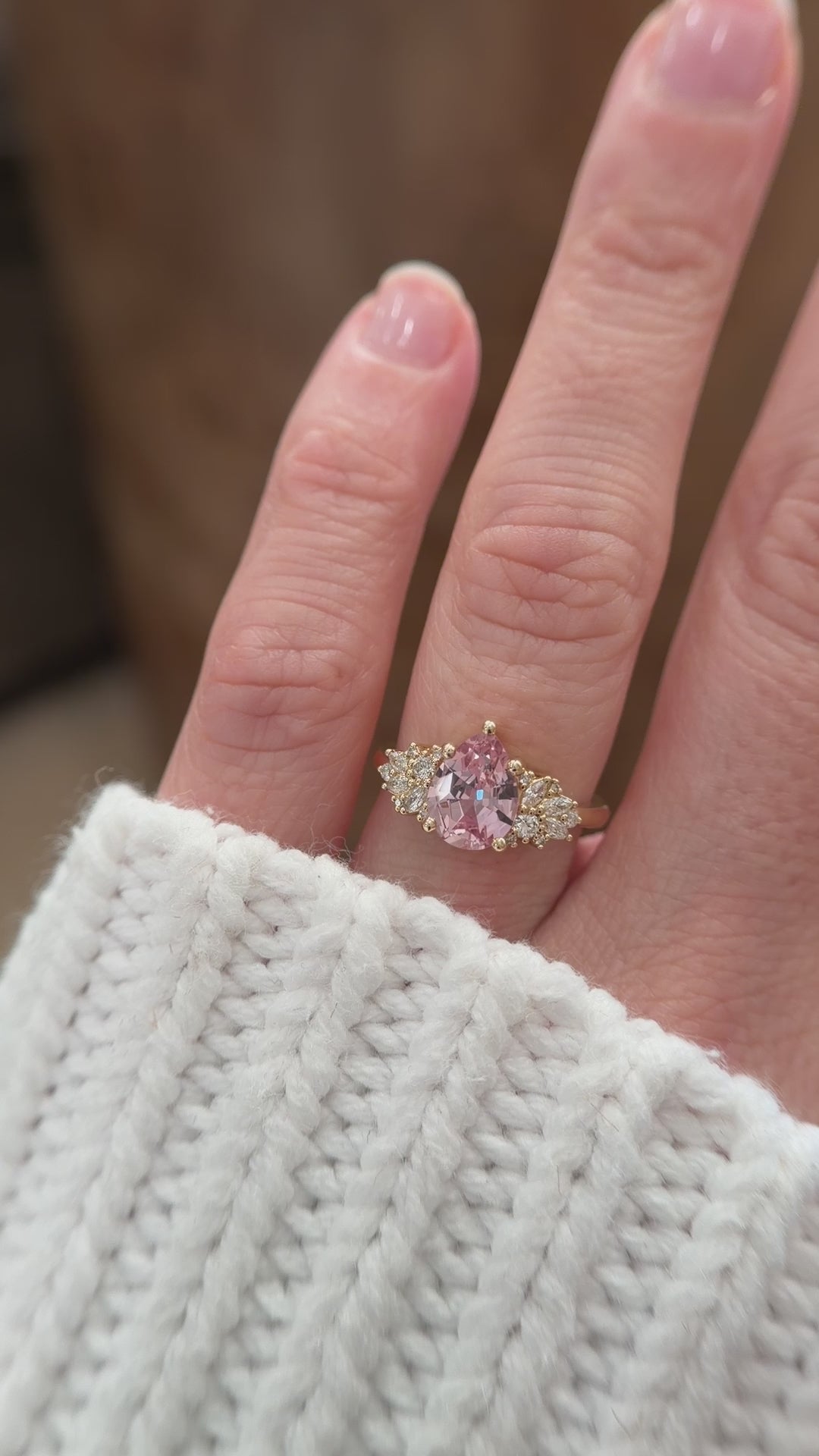 The Rosalie Ring | 2.11 CT Pear Peach Sapphire