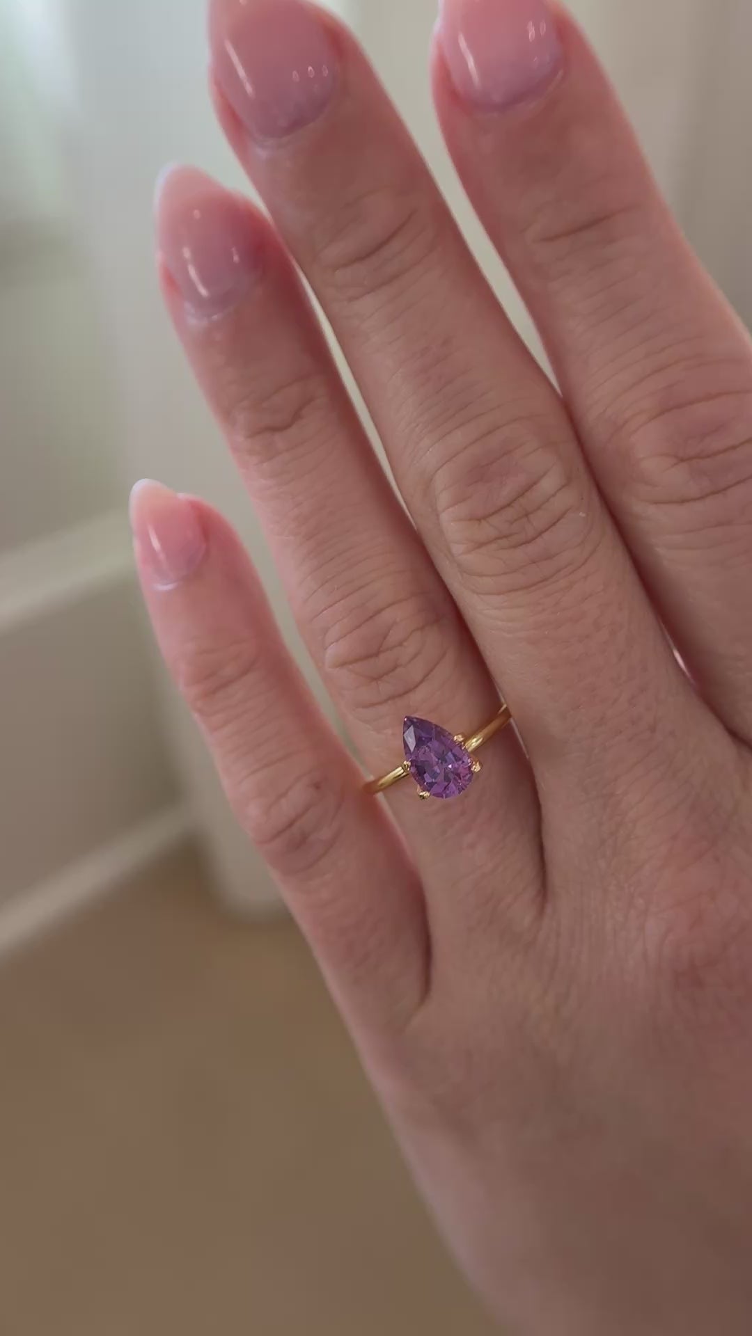 1.8 CT Pear Cut Purple Sapphire