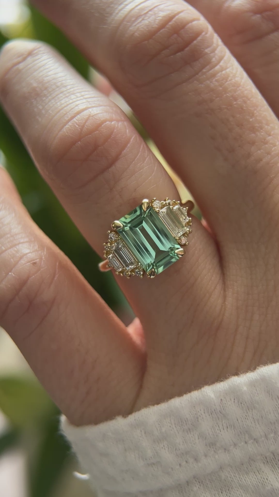 The Soleil 2.6 CT Emerald Cut Lagoon Blue Tourmaline Ring