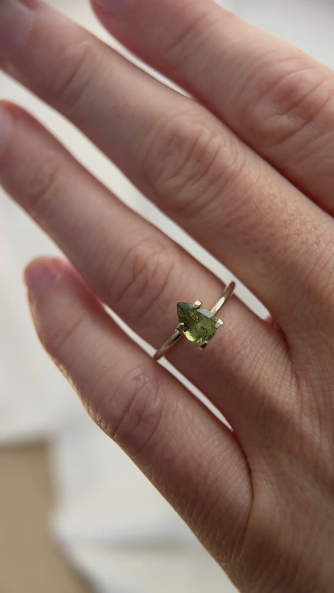 1.23 CT Pear Cut Green Sapphire
