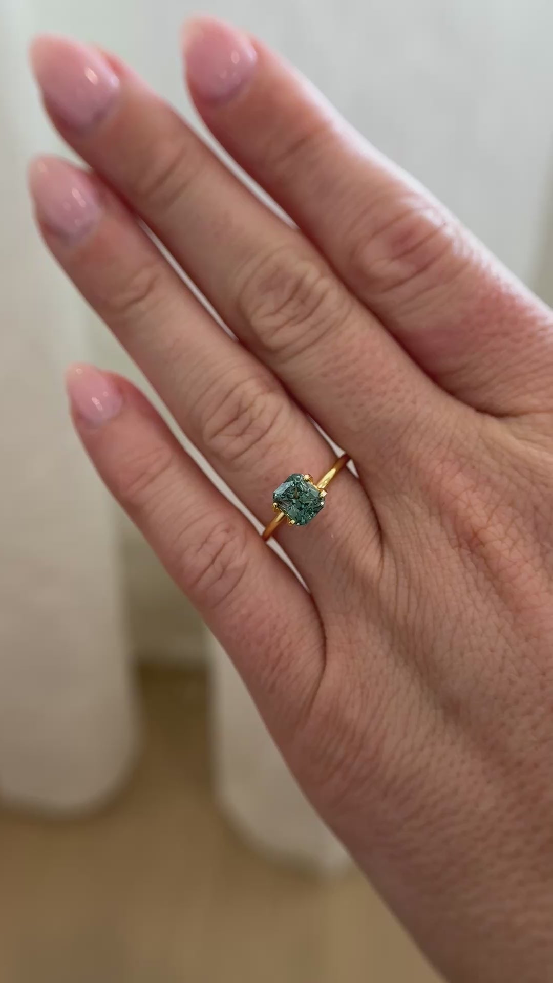 1.95 CT Radiant Cut Teal Sapphire