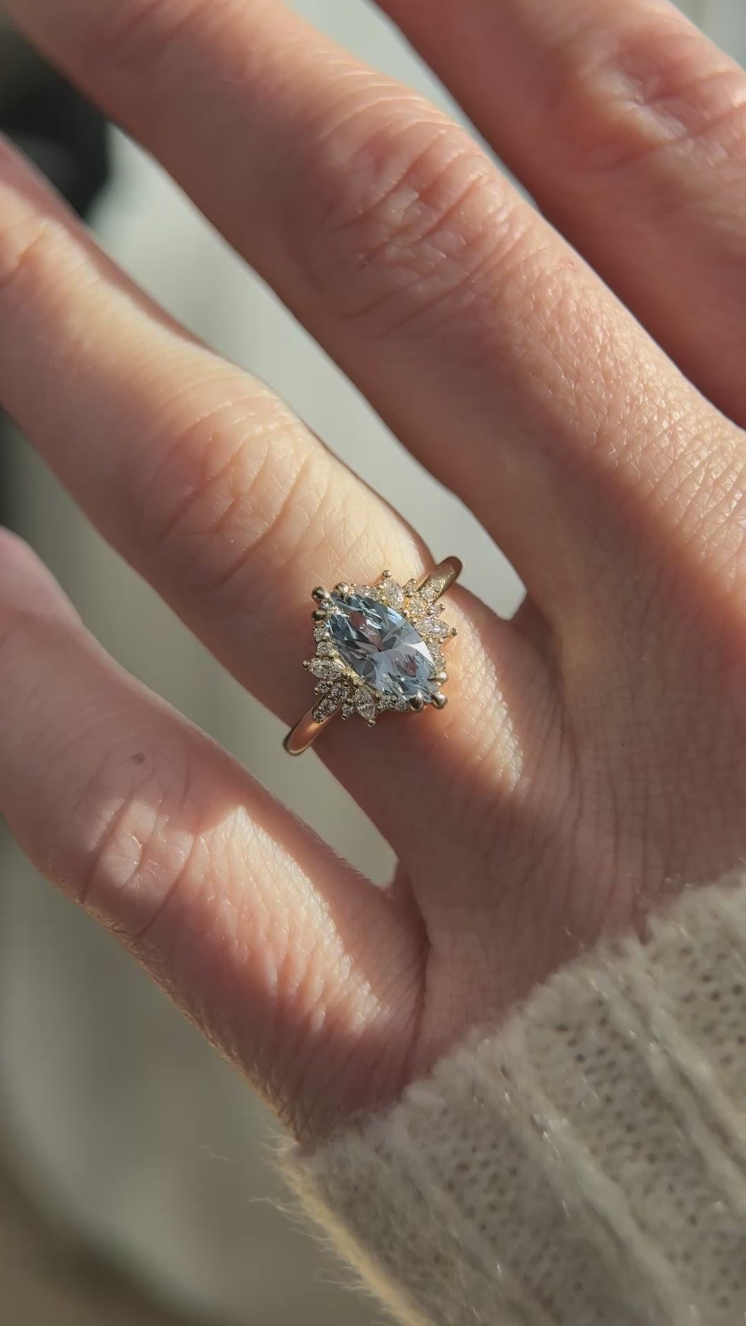 The Reverie Ring | 1.37 CT Marquise Blue Sapphire