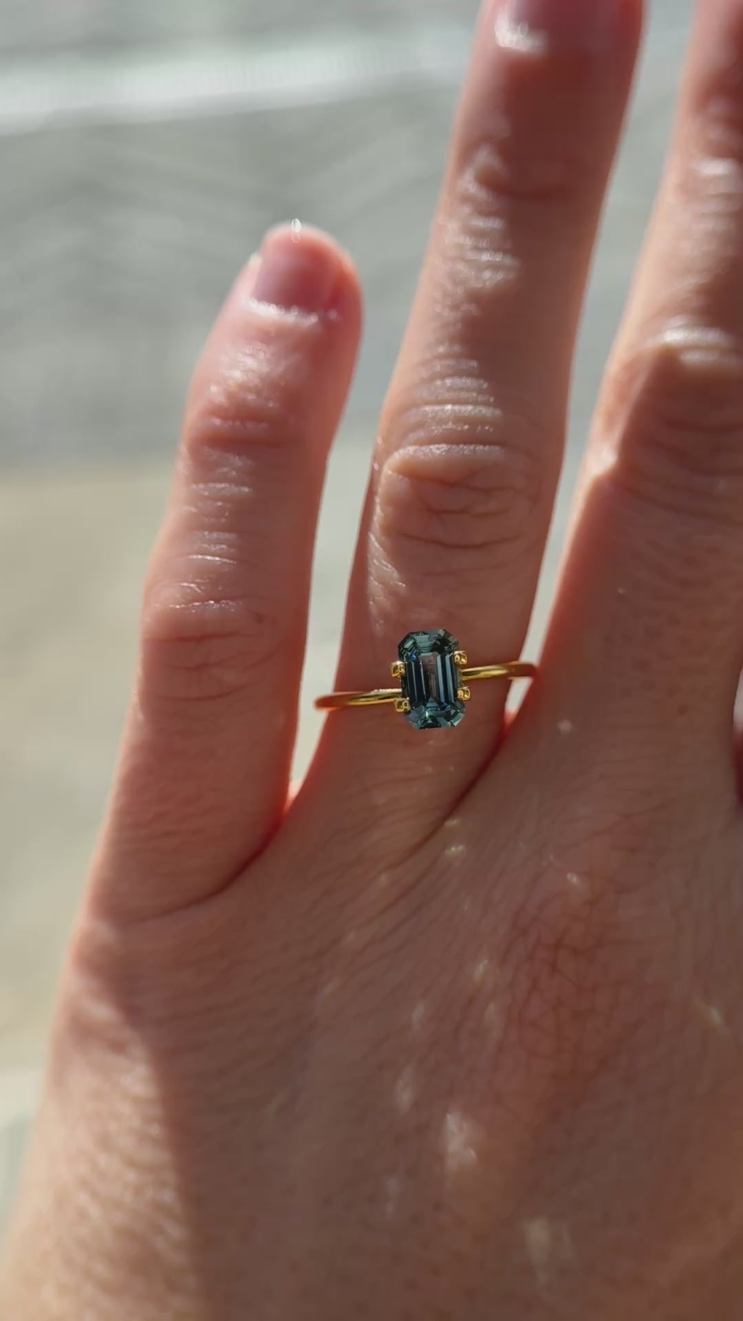 1.43 CT Emerald Cut Blue Sapphire