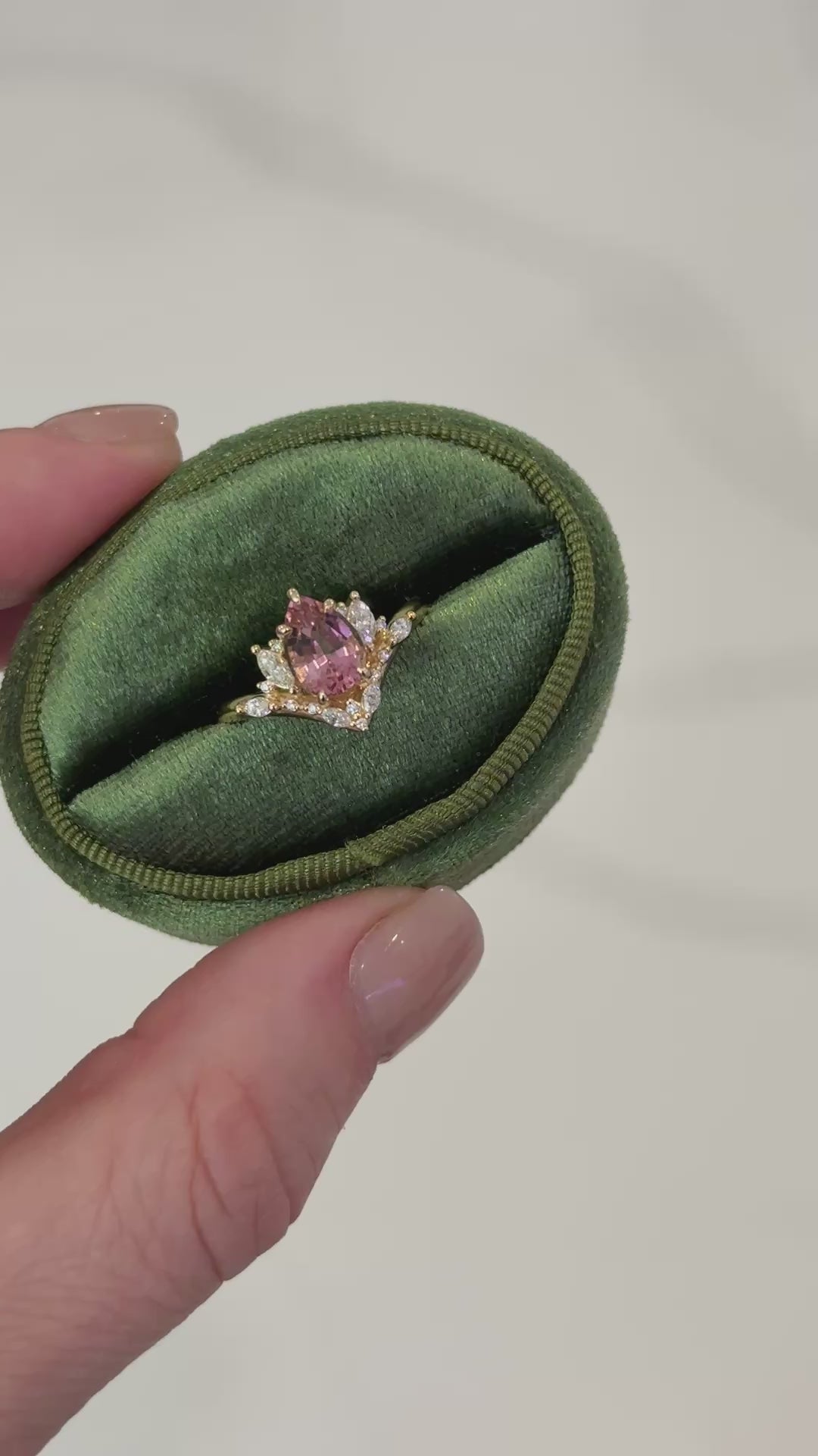 The Aurora Ring | 1.49 CT Pear Pink Tourmaline