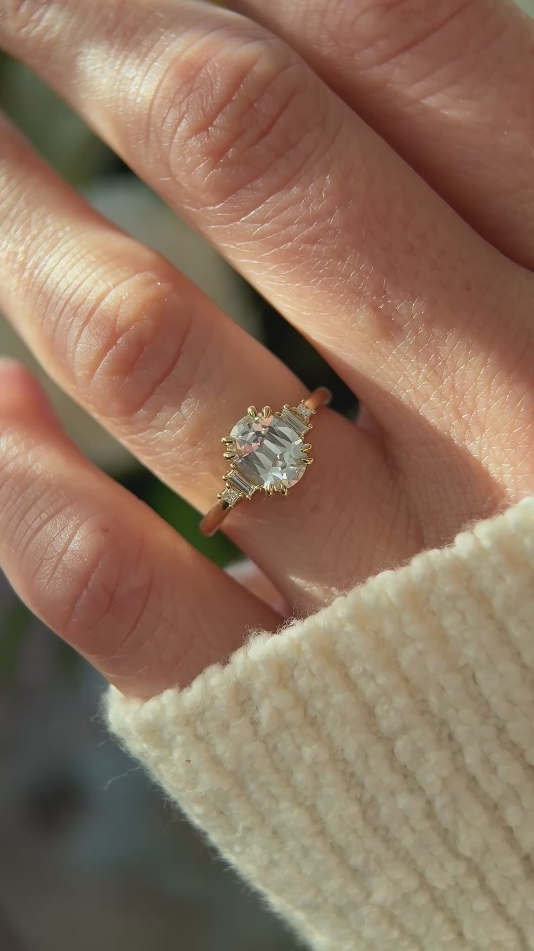 The Mira Ring | 1.69 CT Oval Silvery Blue Sapphire