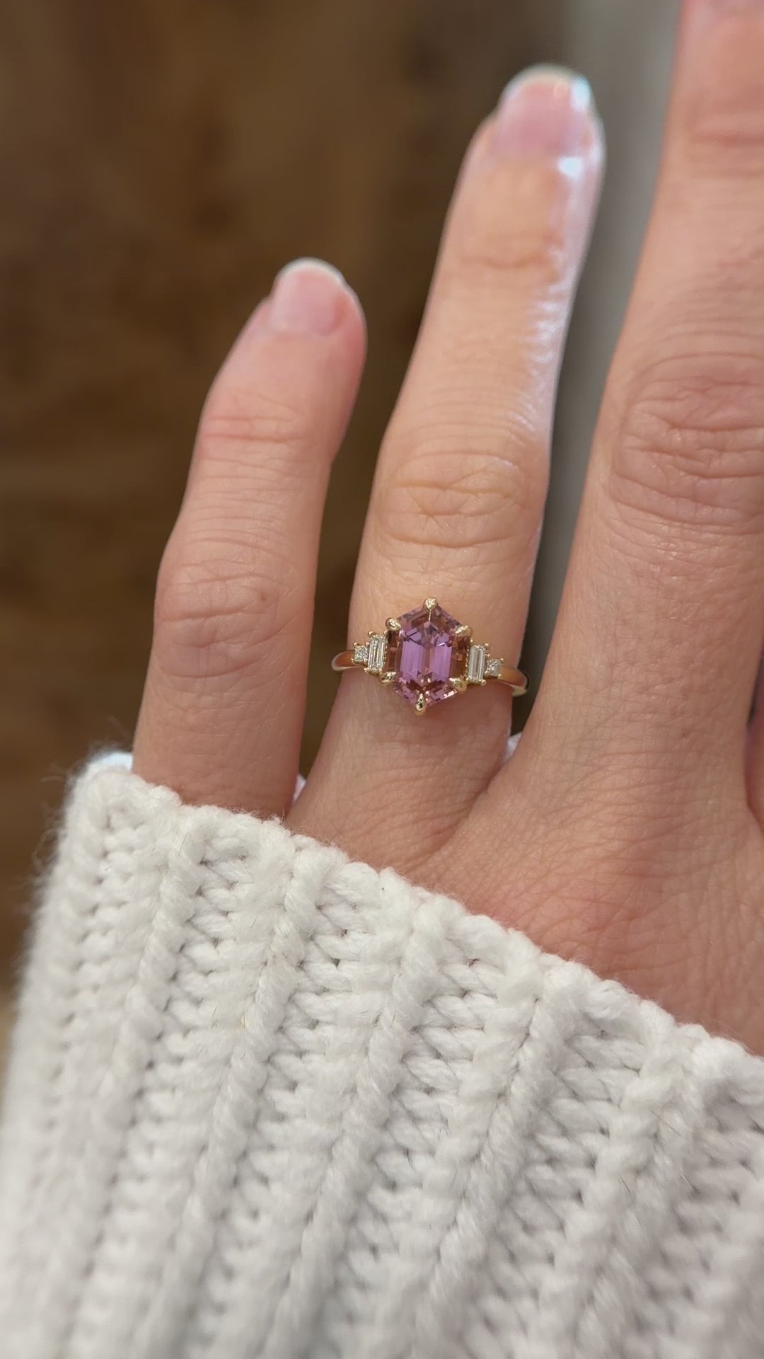 The Mira Ring | 2.45 CT Elongated Hexagon Pink Tourmaline