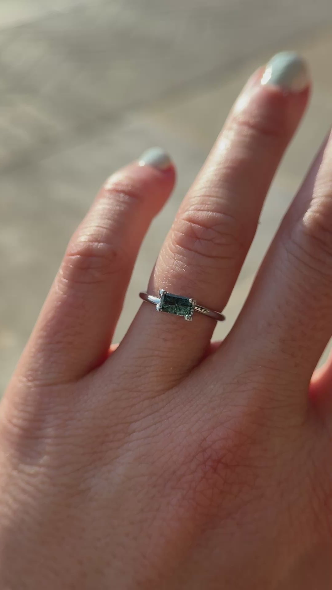 0.79 CT Rectangular Starbrite™ Cut Australian Teal Sapphire