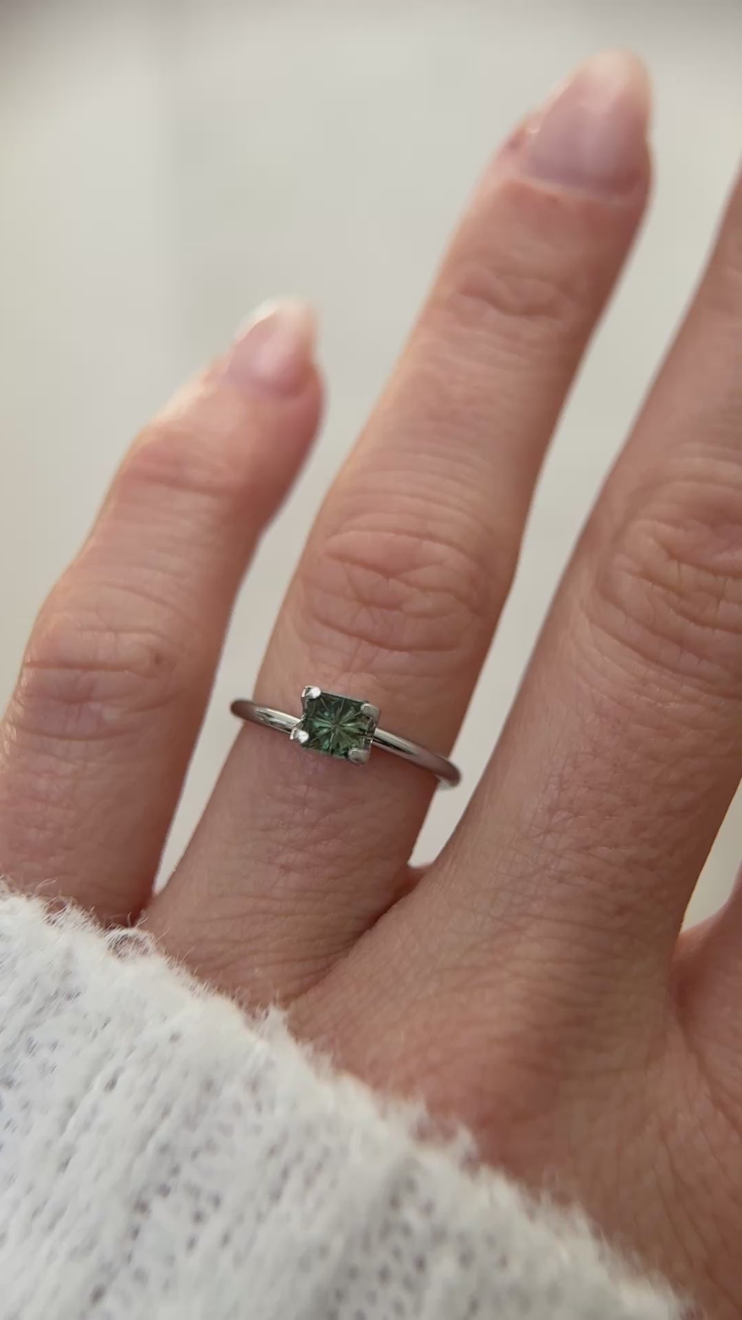 0.61 CT Square Starbrite™ Cut Green Australian Sapphire