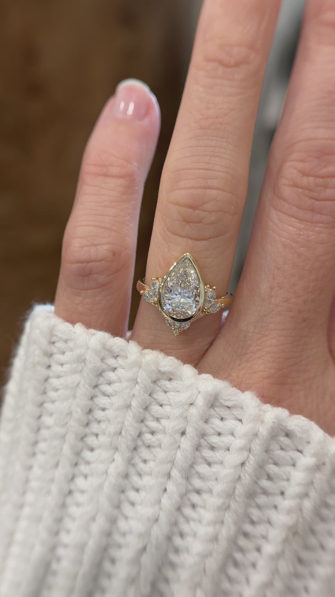 The Bezel Aurora Ring | 2.28 CT Pear Diamond