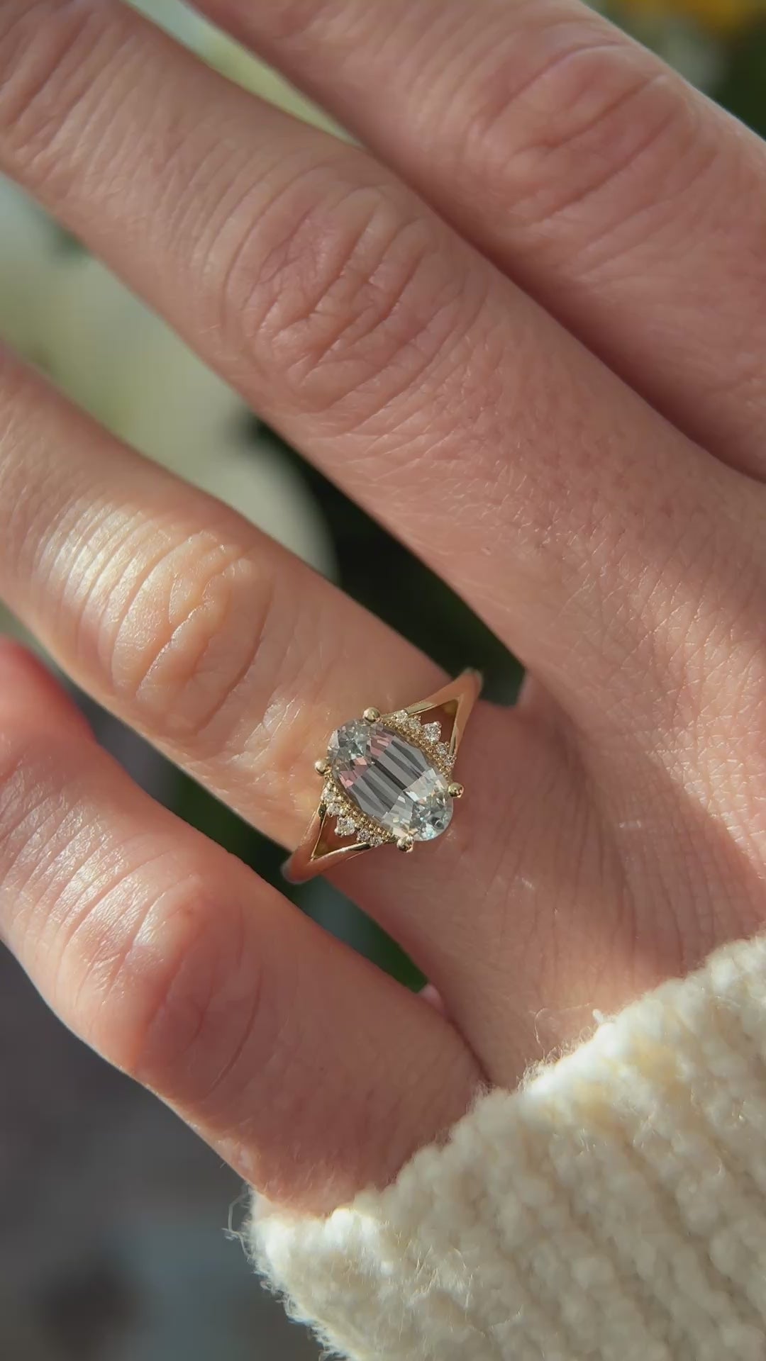 The Serendipity Ring | 1.81 CT Oval Steel Sapphire