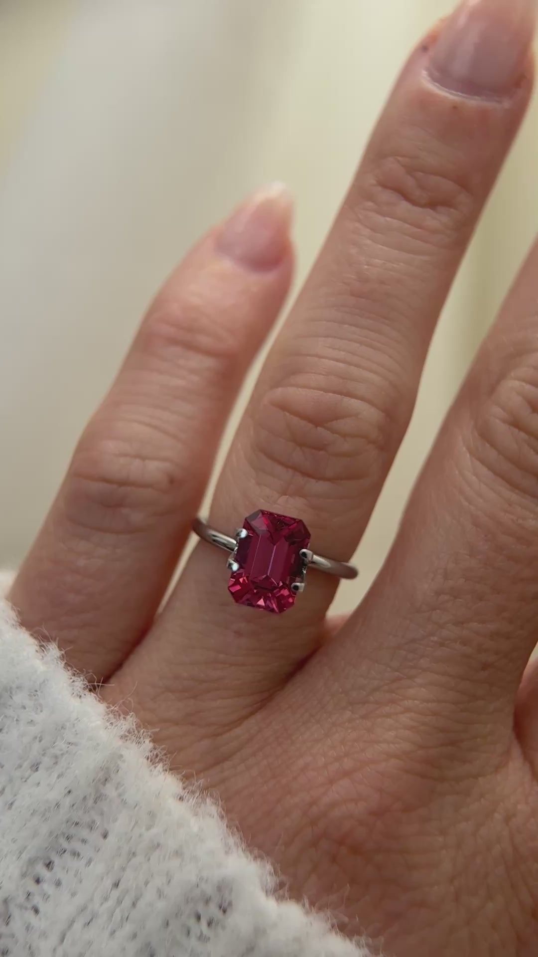 3.16 CT Emerald Cut Red Spinel