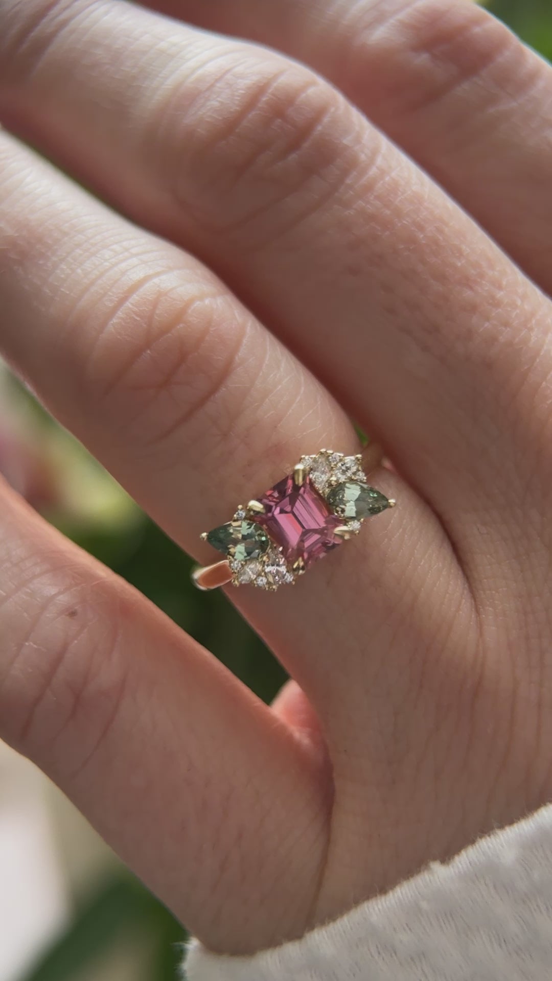 The Fleur 0.93 CT Emerald Cut Pink Tourmaline Ring
