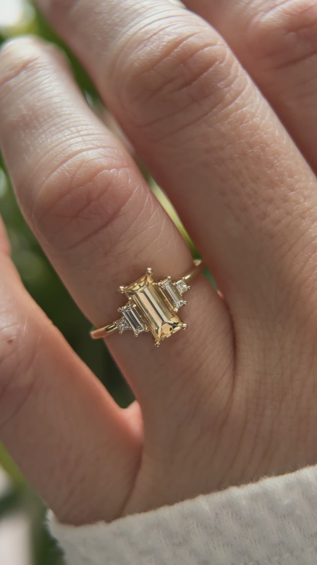 The Mira 1.1 CT Emerald Cut Yellow Sapphire Ring